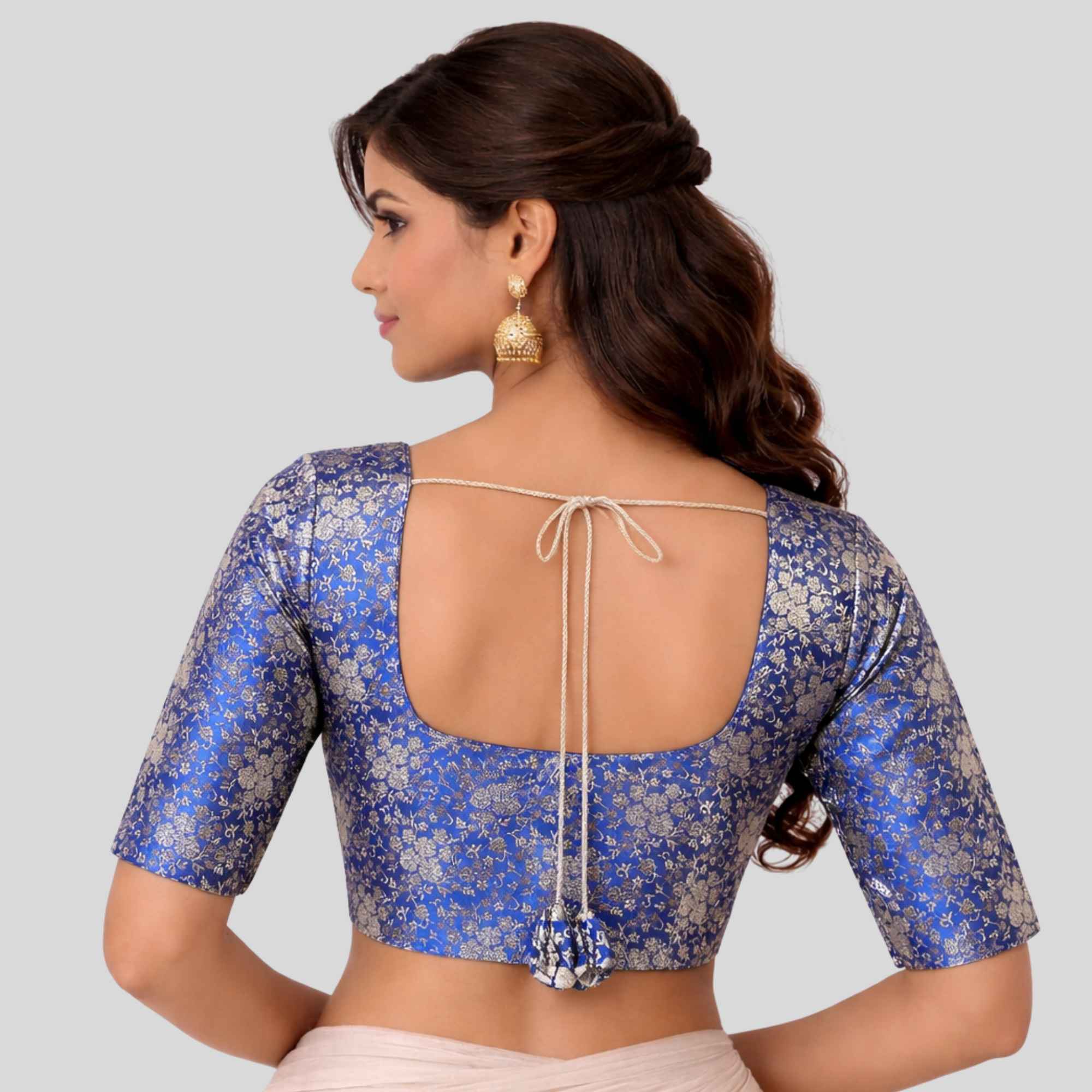 JISB Brocade Normal Elbow Sleeve blouse