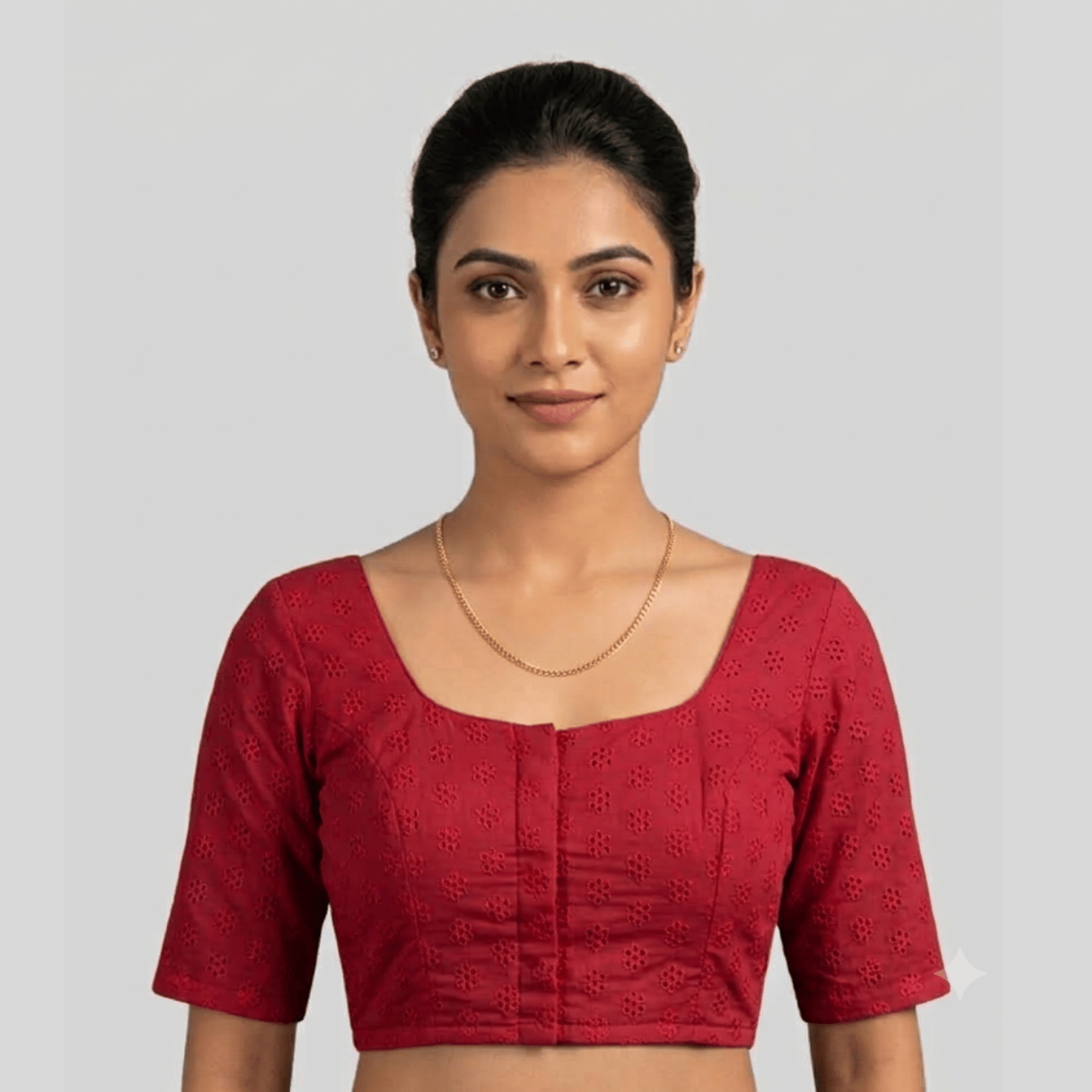 Cotton Hakoba Readymade Elbow Sleeve Blouse