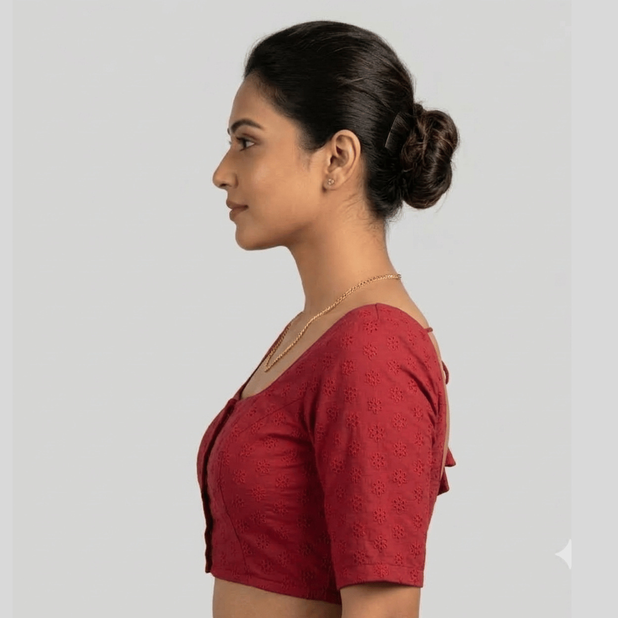 Cotton Hakoba Readymade Elbow Sleeve Blouse
