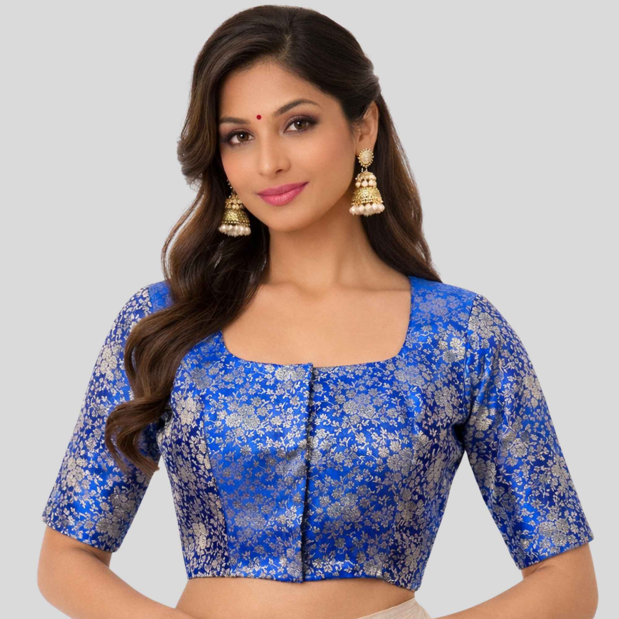 JISB Brocade Normal Elbow Sleeve blouse