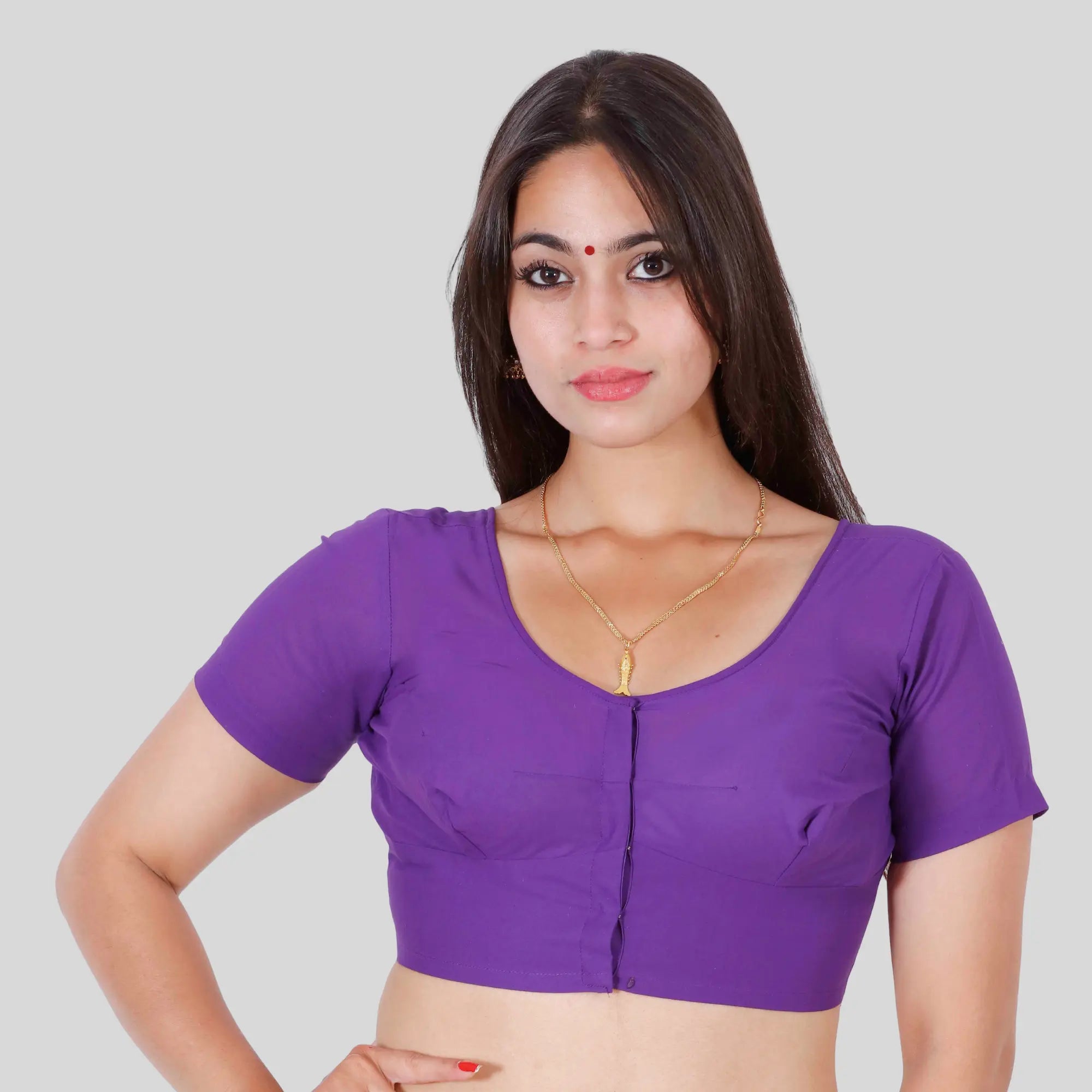 Purple saree Blouse