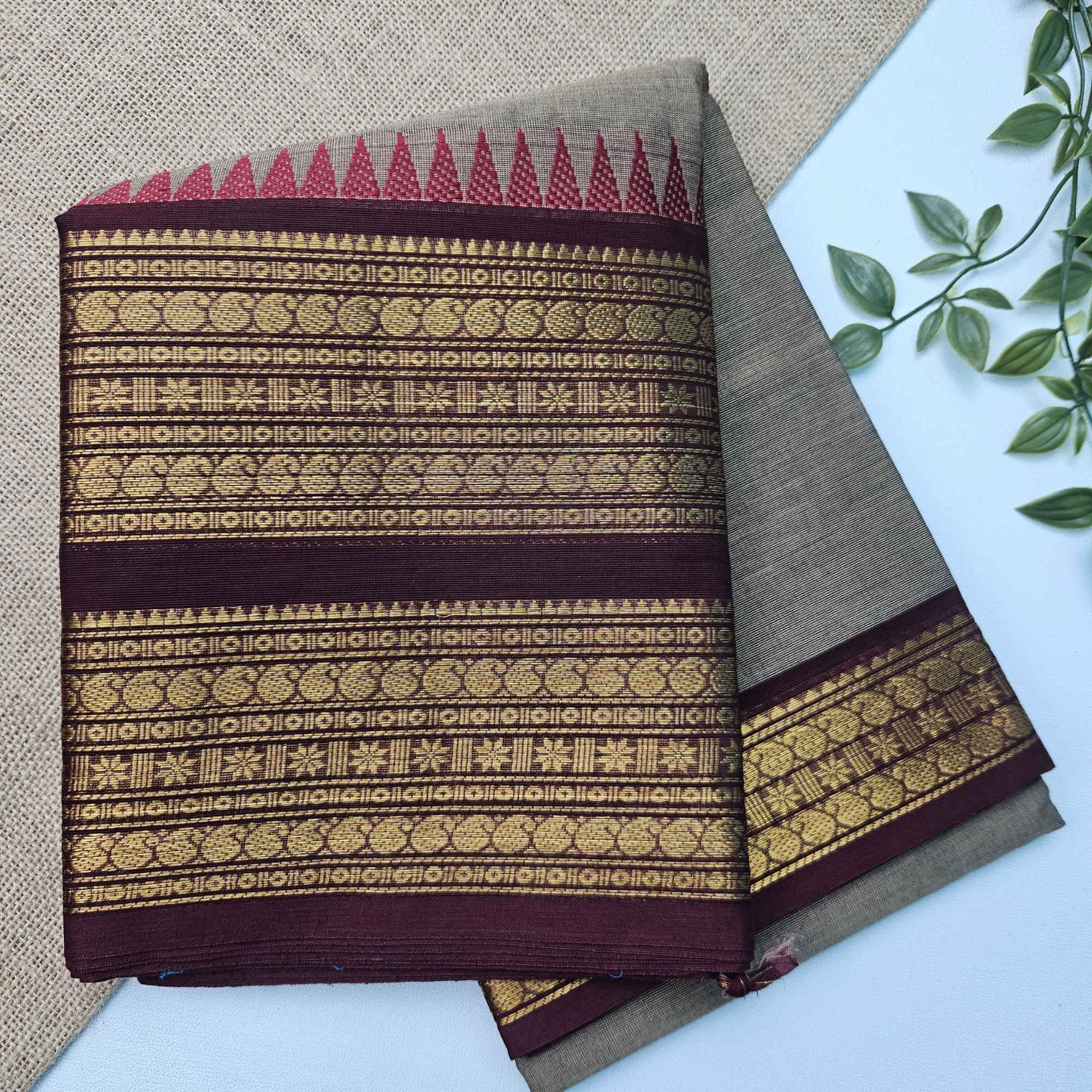 JISB Chettinad Cotton Sarees With Running Blouse