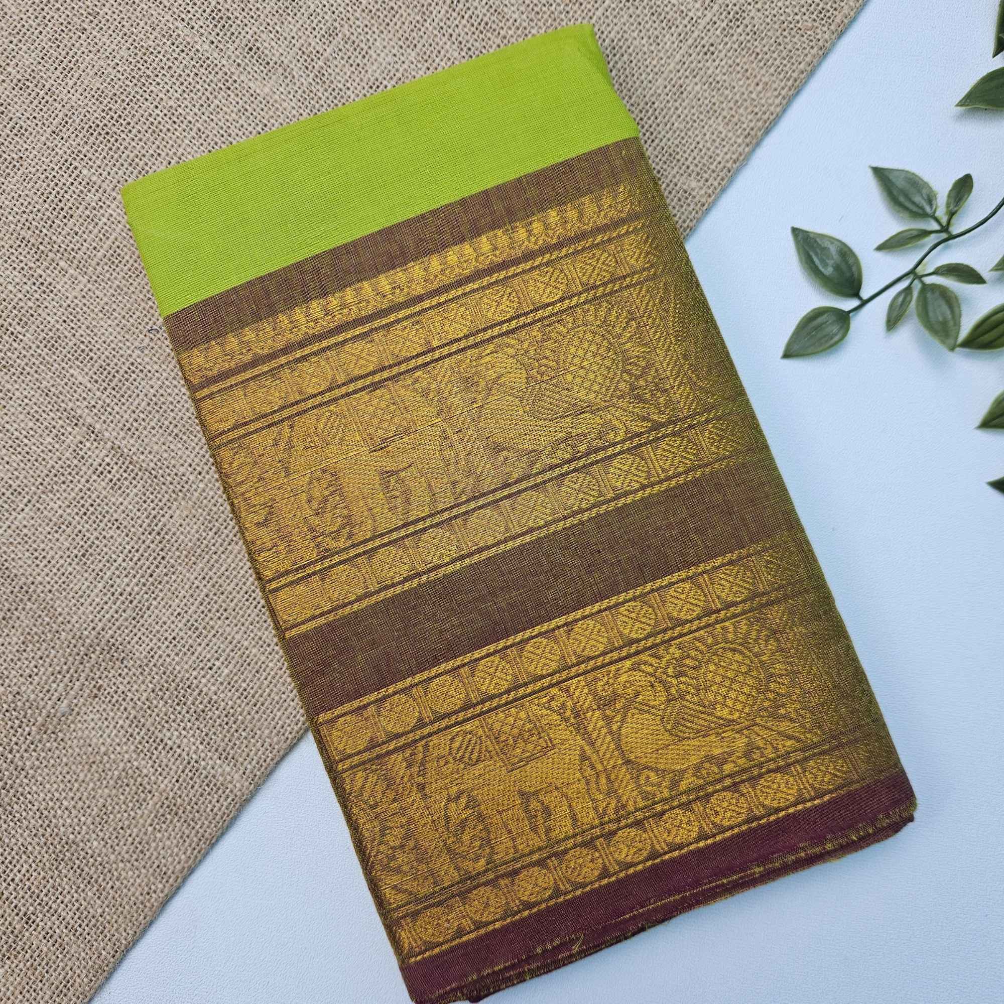 JISB Chettinad Cotton Sarees With Running Blouse