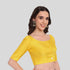 Yellow silk cotton blouse