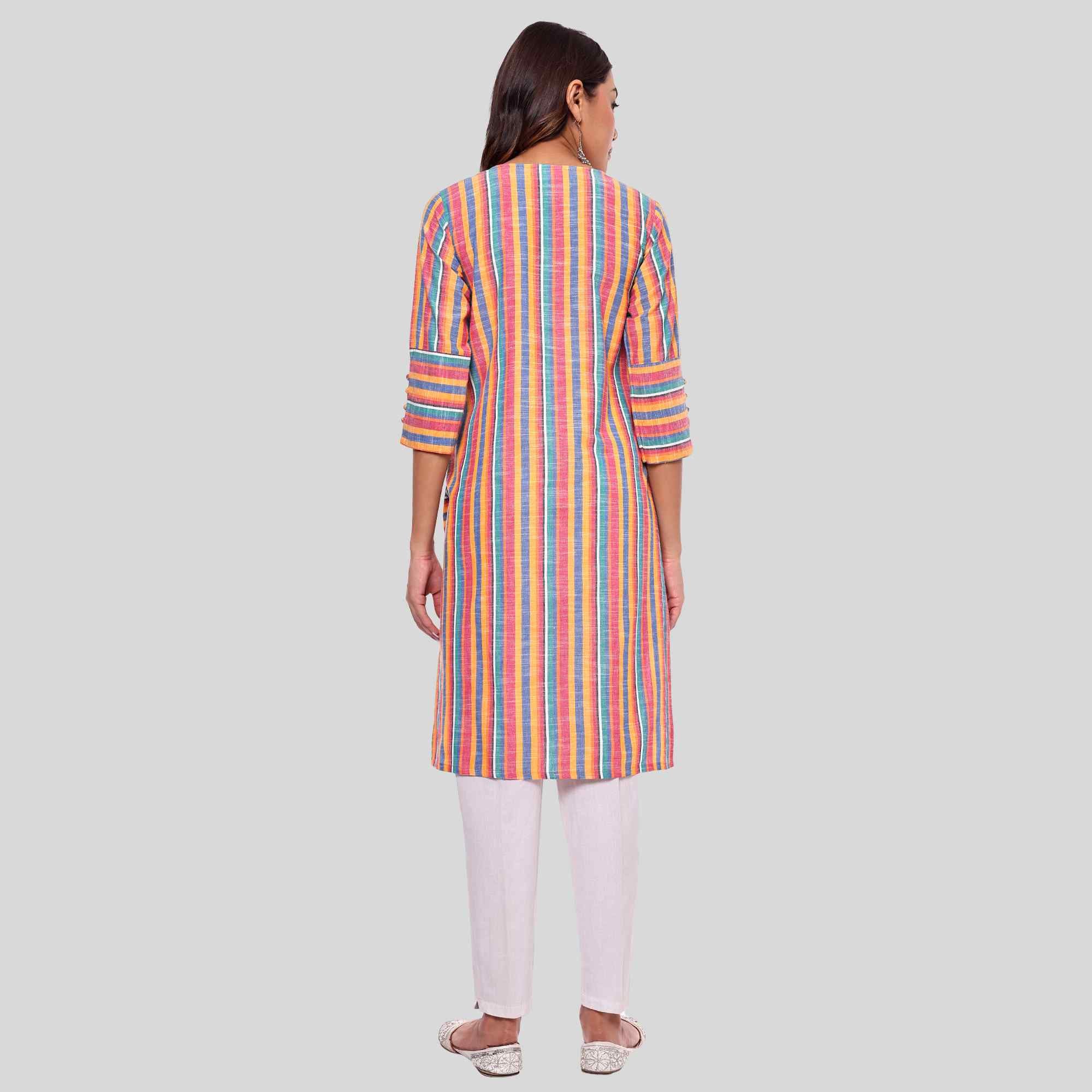 multicolor striped kurti