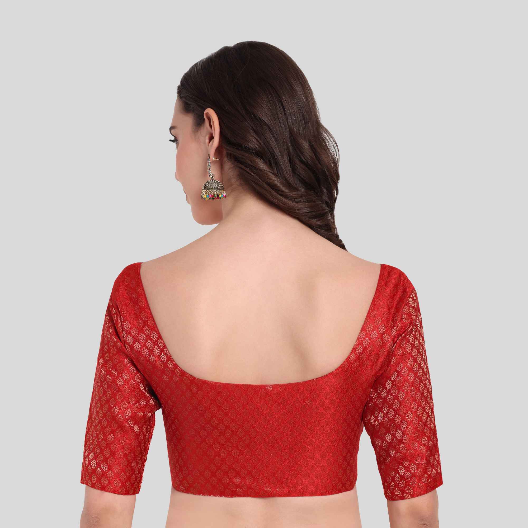 Madhubala Cut Brocade Elbow Sleeve Blouse