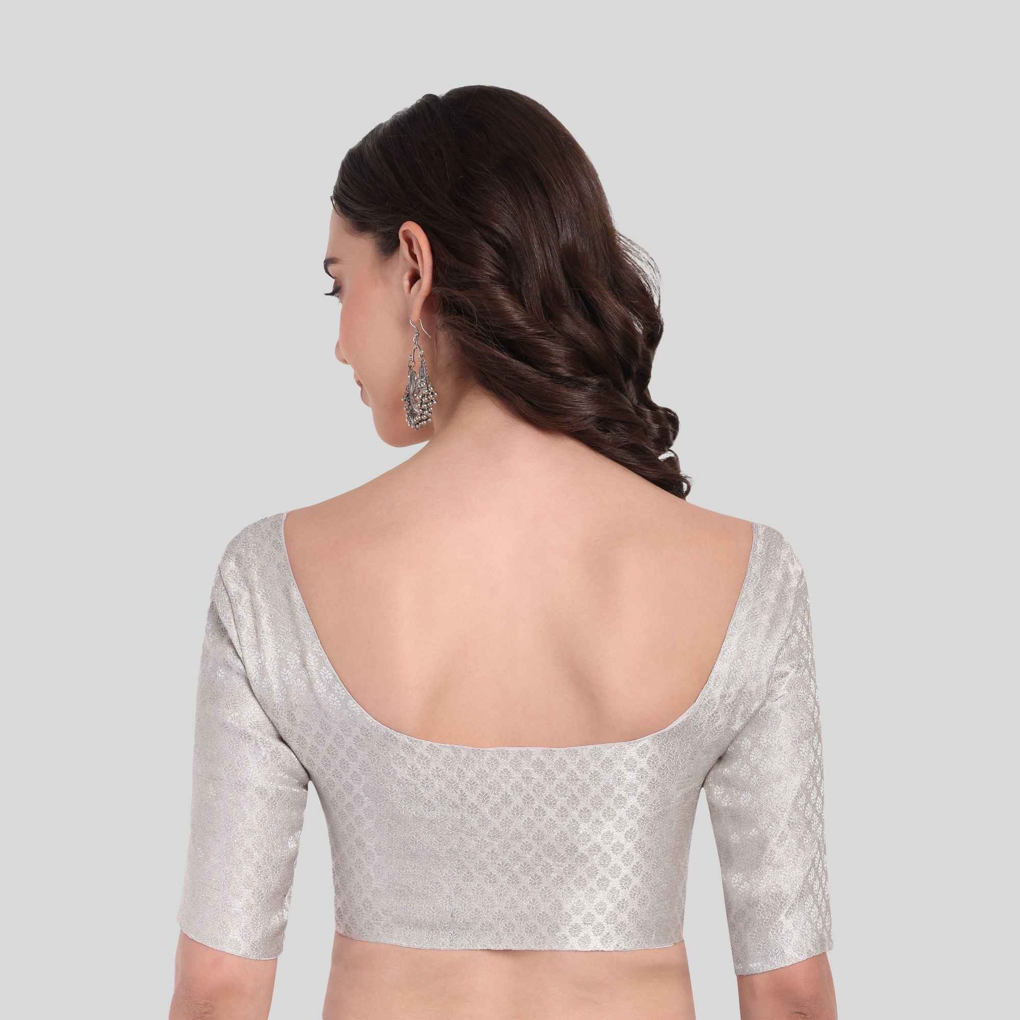 Madhubala Cut Brocade Elbow Sleeve Blouse