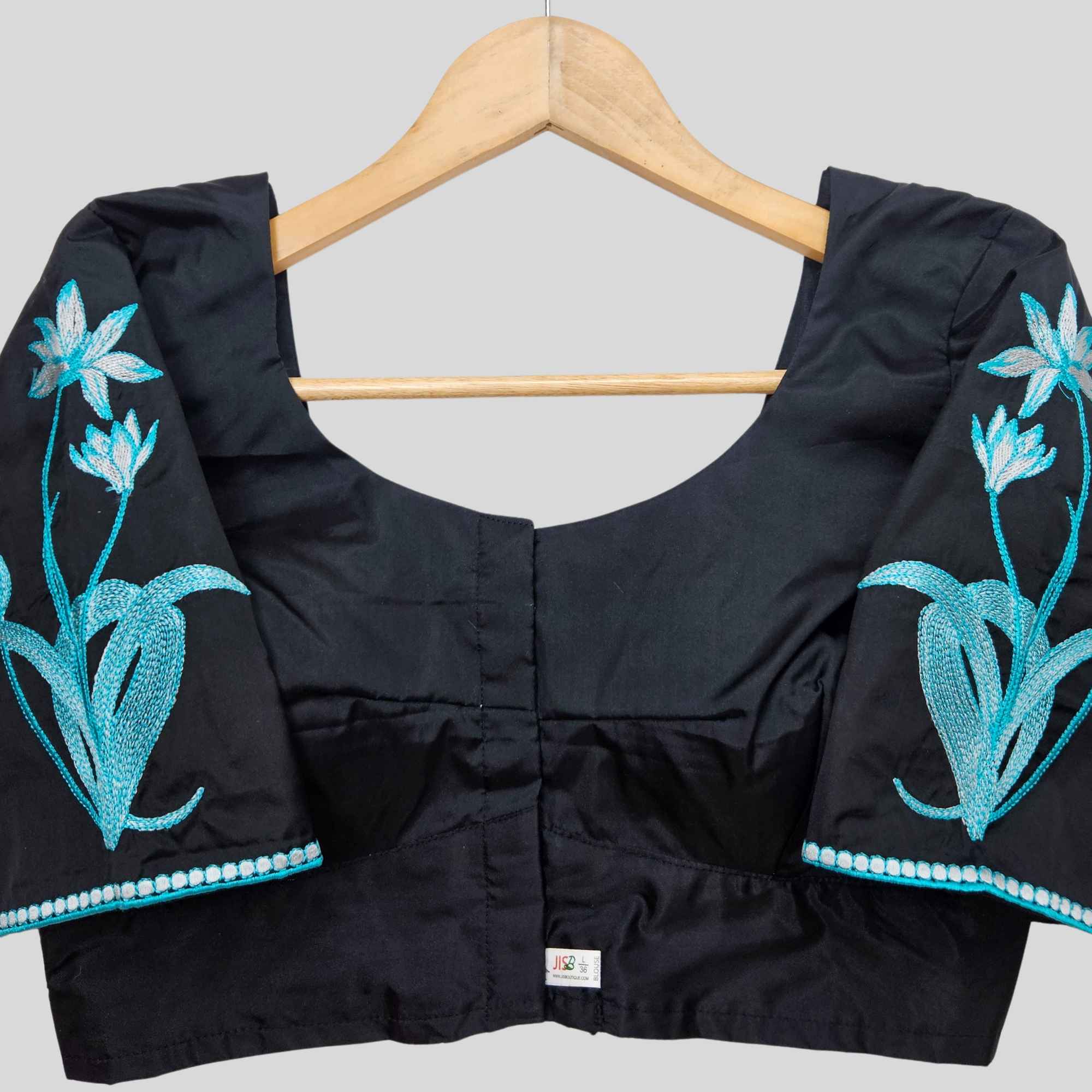 Embroidery Silk Cotton Readymade Blouse With Elbow Sleeve