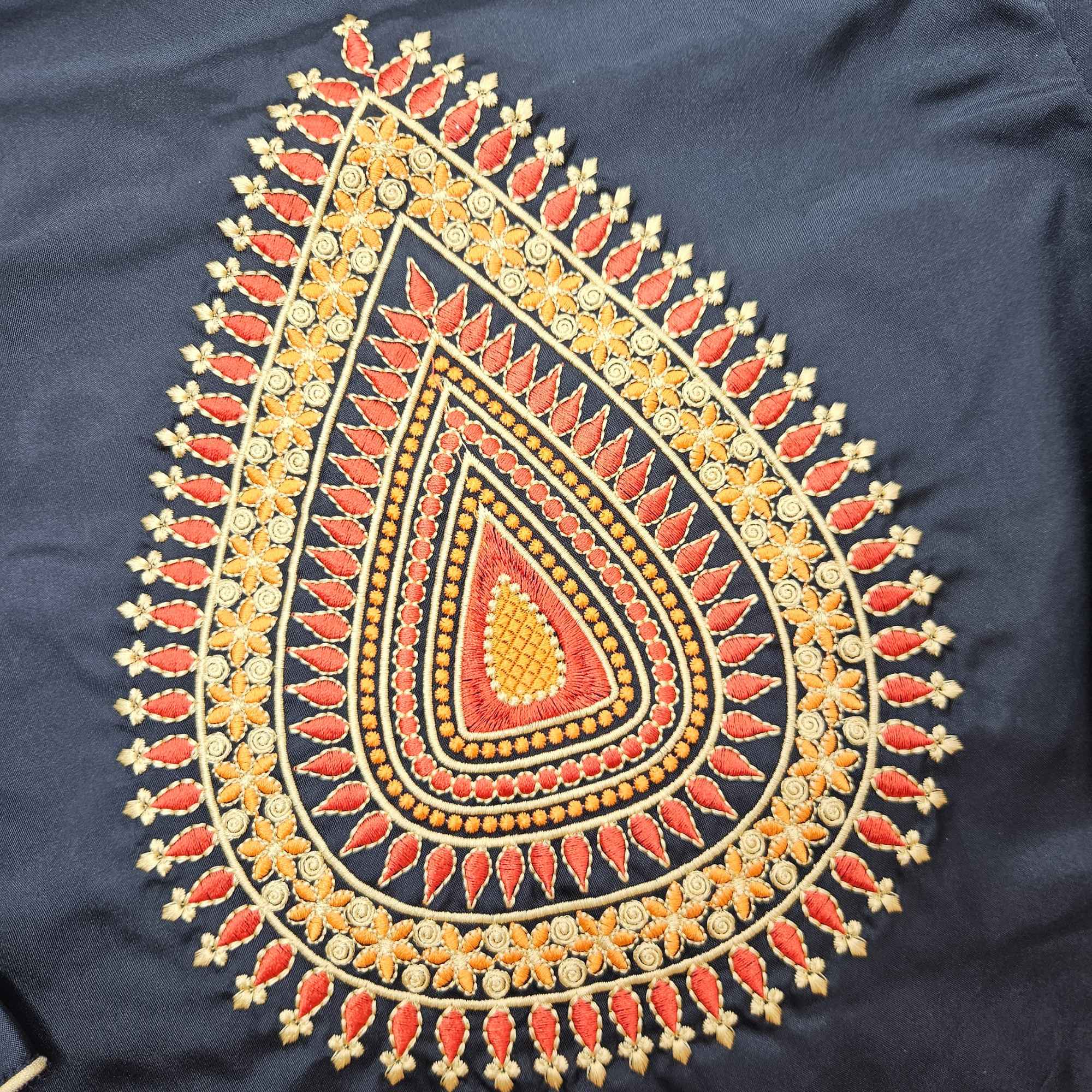 Embroidery Silk Cotton Readymade Blouse With Elbow Sleeve