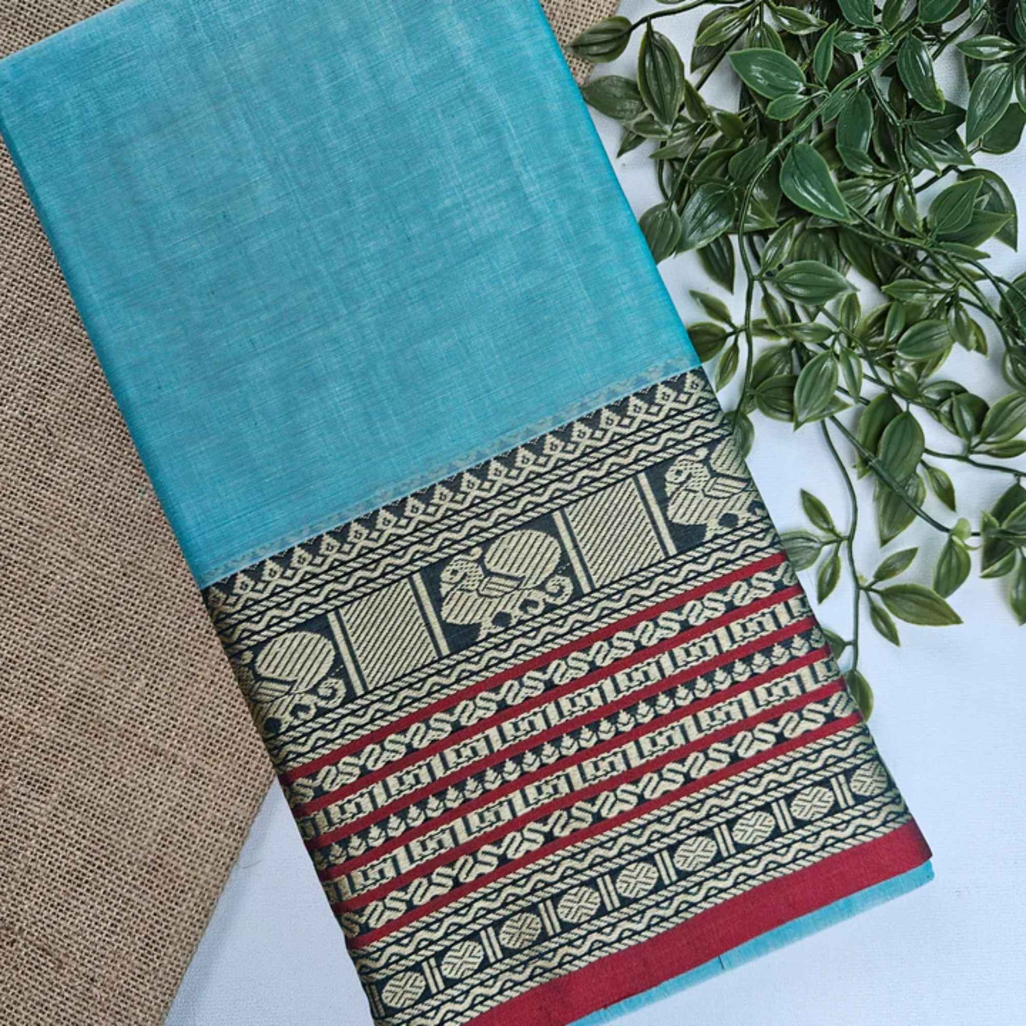 JISB Narayanpet Big Border Cotton Saree