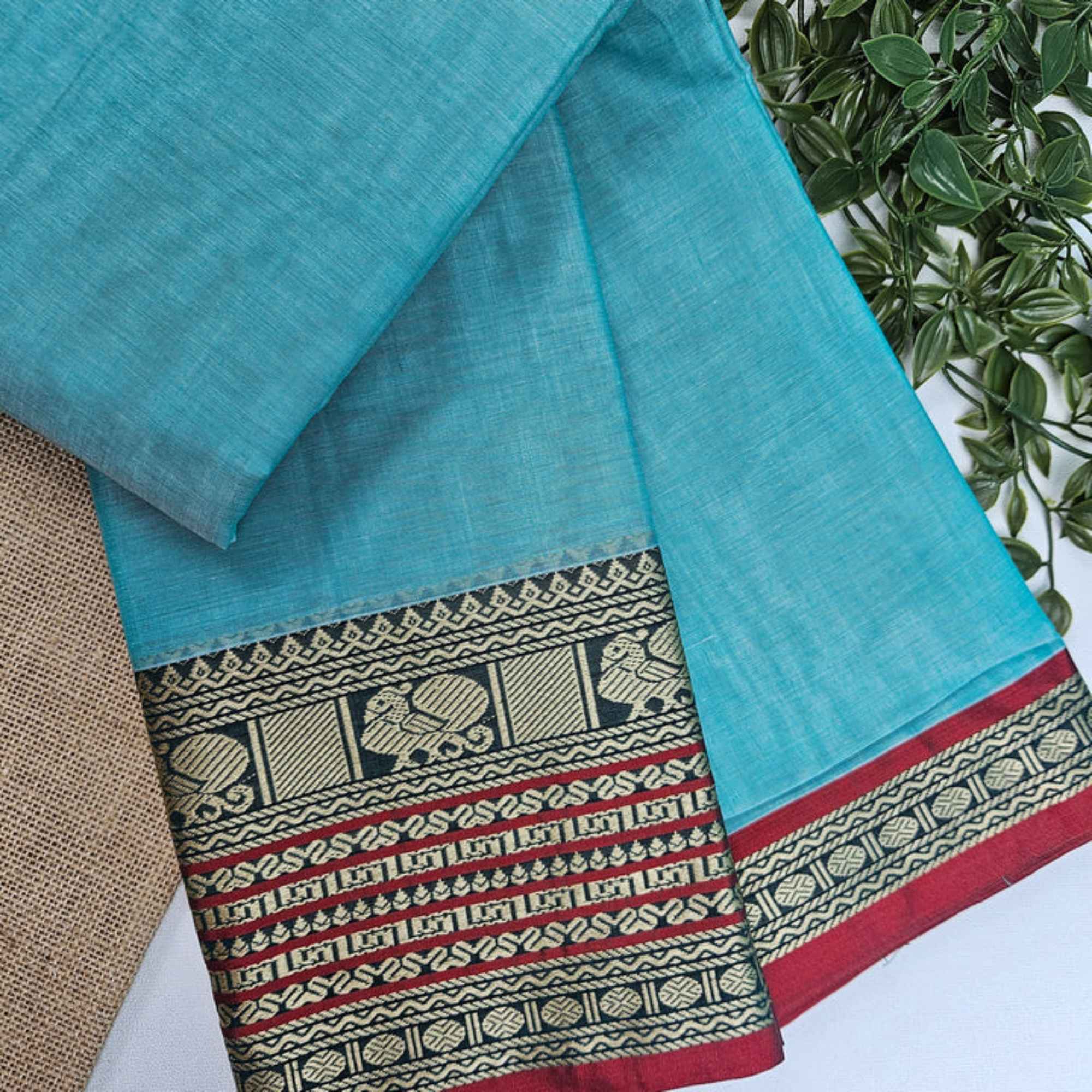JISB Narayanpet Big Border Cotton Saree