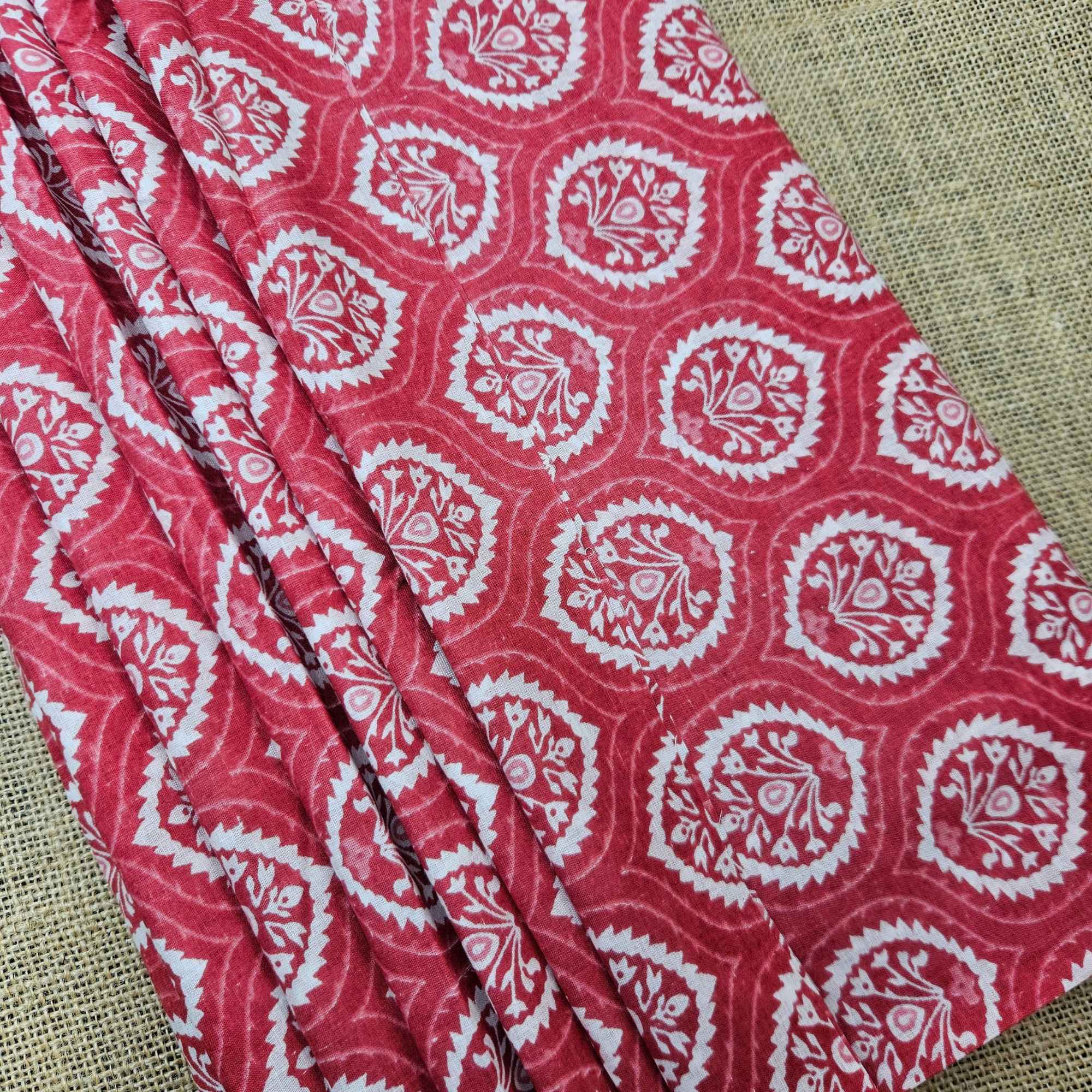 JISB Cotton Cambric  Self Design fabric, Pink