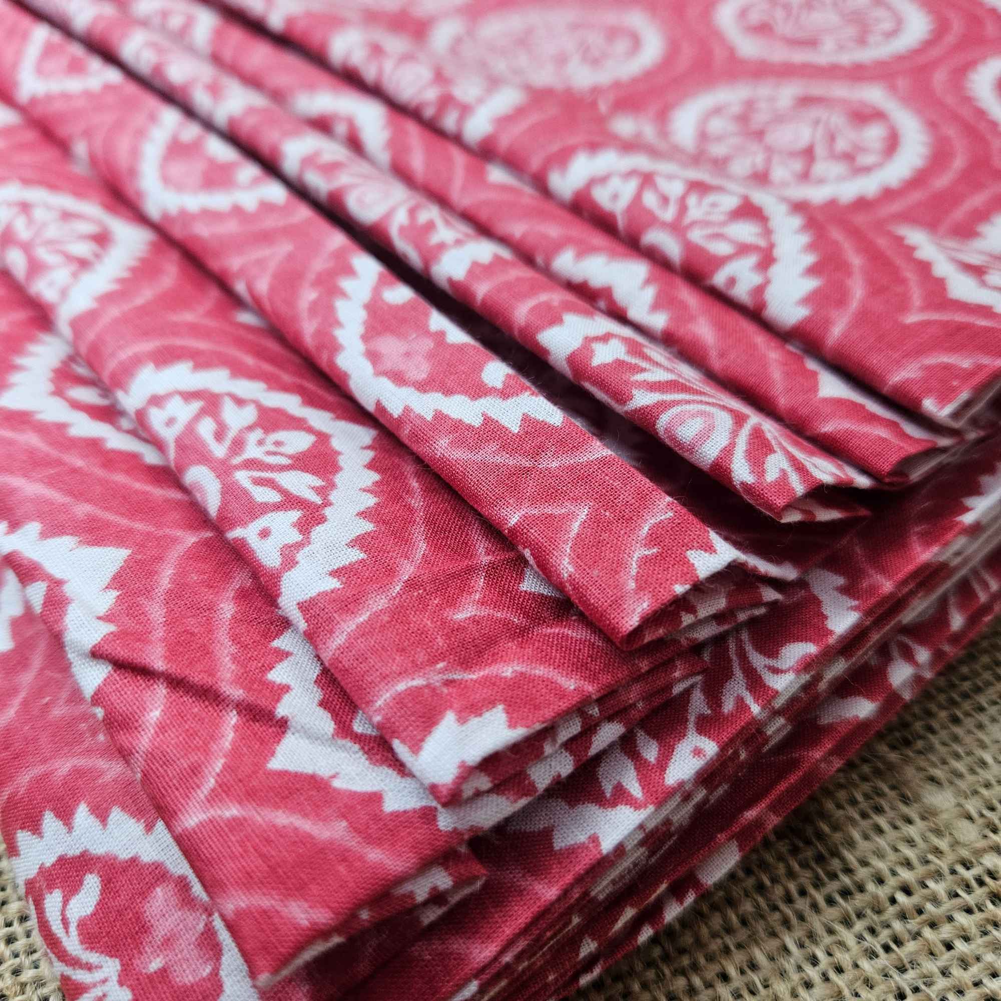 JISB Cotton Cambric  Self Design fabric, Pink