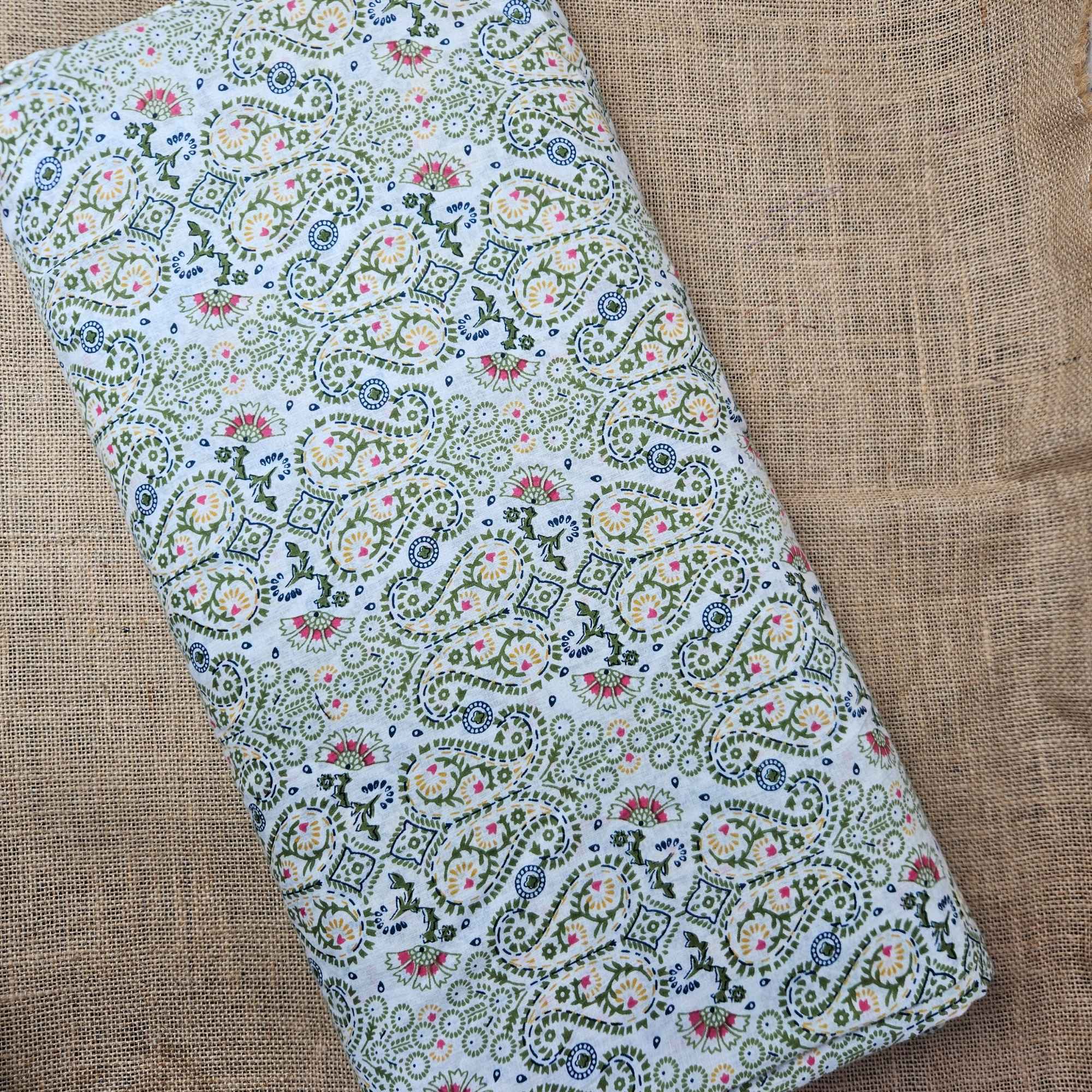 JISB Cotton Cambric Self Design Fabric, White