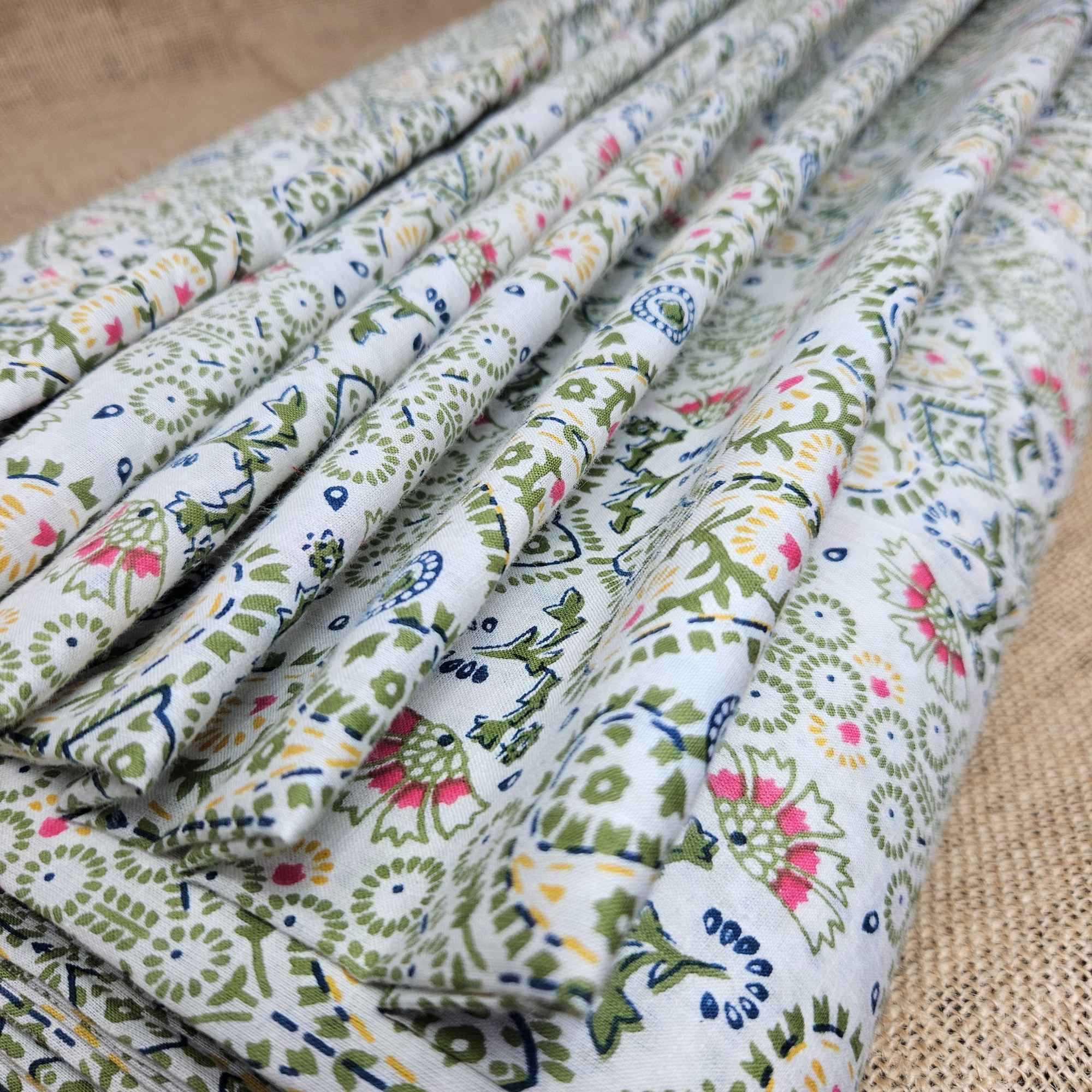 JISB Cotton Cambric Self Design Fabric, White