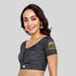 JISB Embroidery Silk Cotton Blouse, BLACK