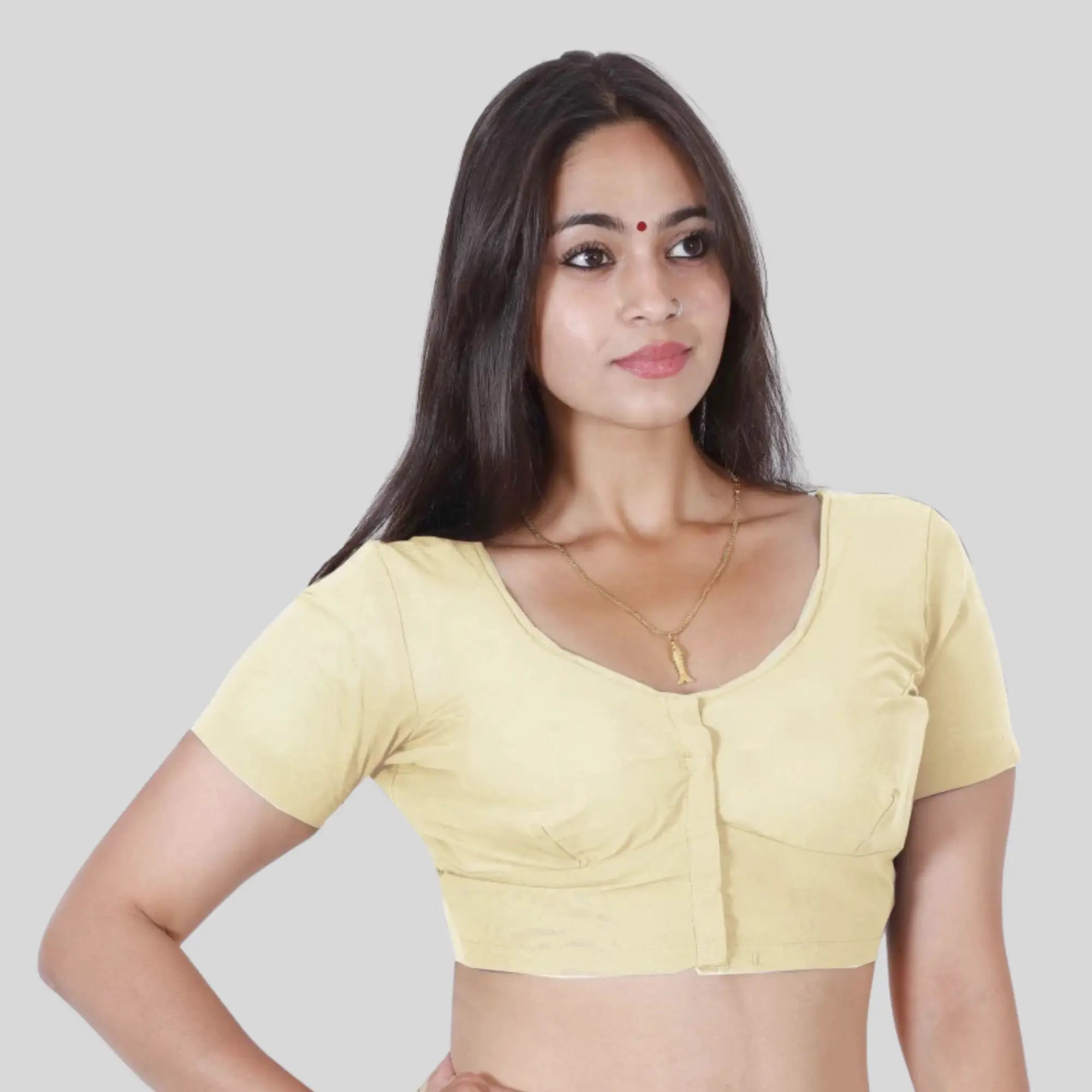Cream saree blouse