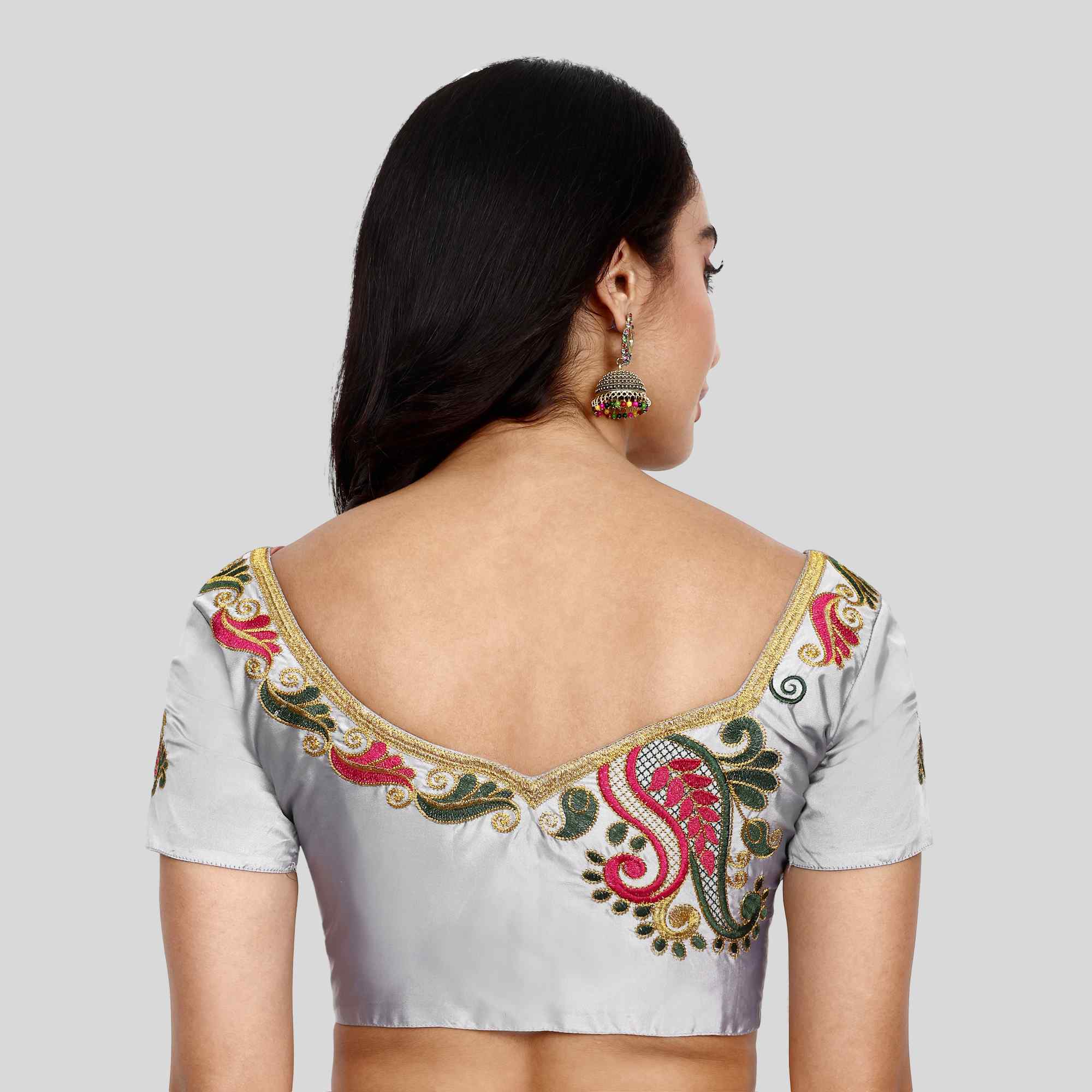 Latest embroidery blouse silk cotton