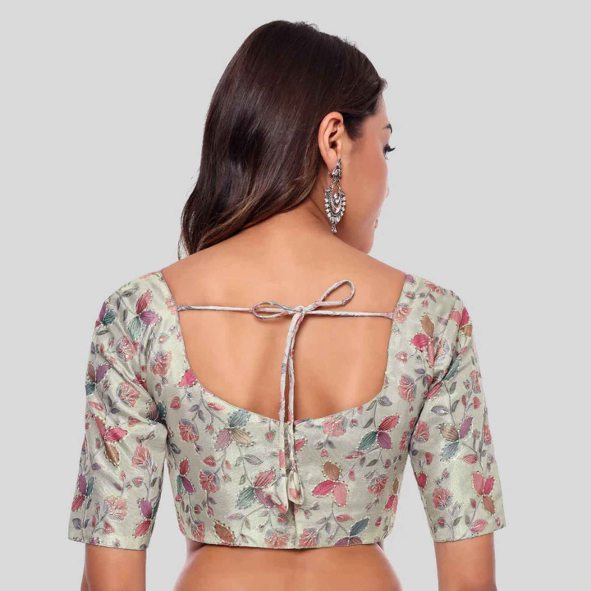 JISB Tissue Positional Work Back Open Blouse