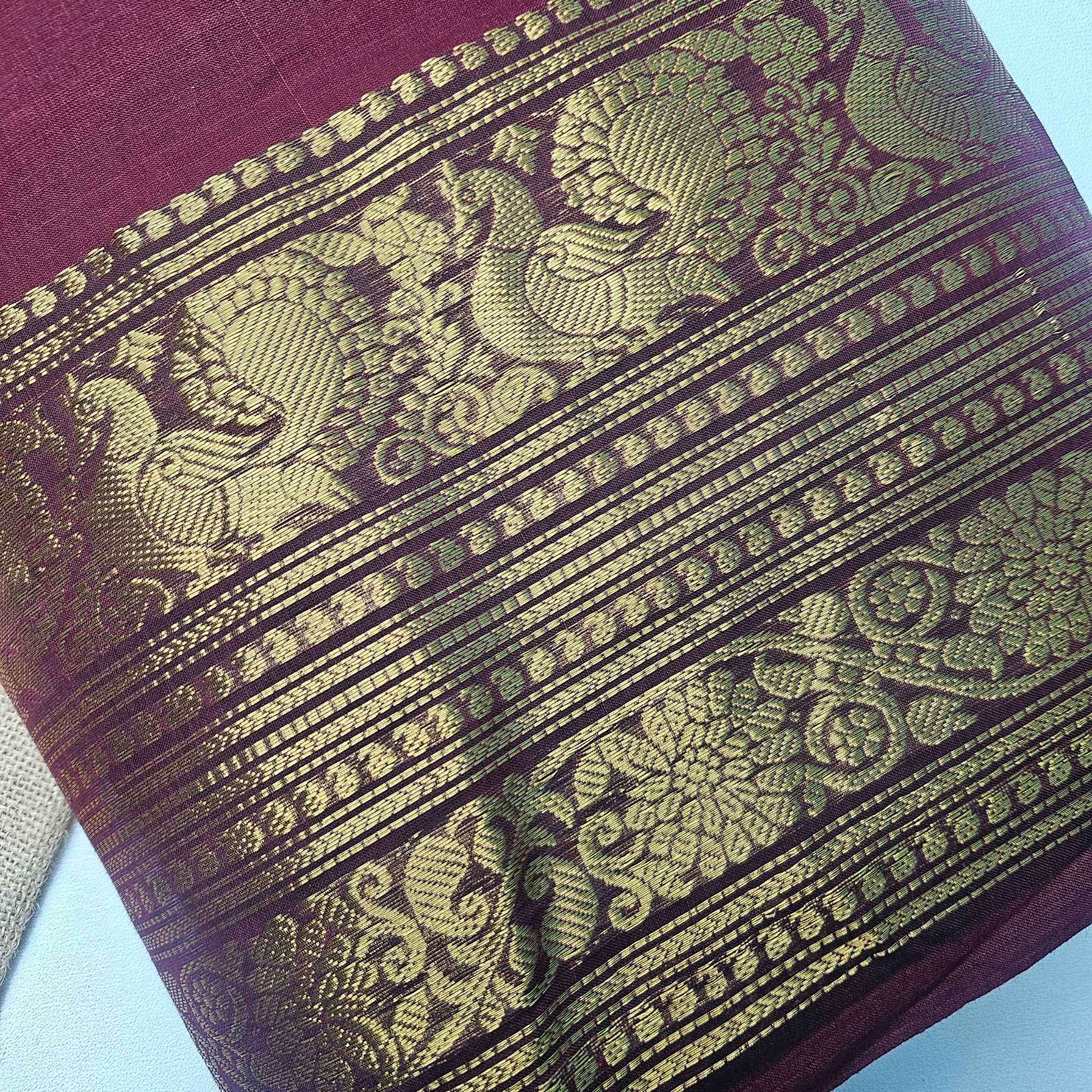 JISB Chettinad Cotton Fabric, Maroon