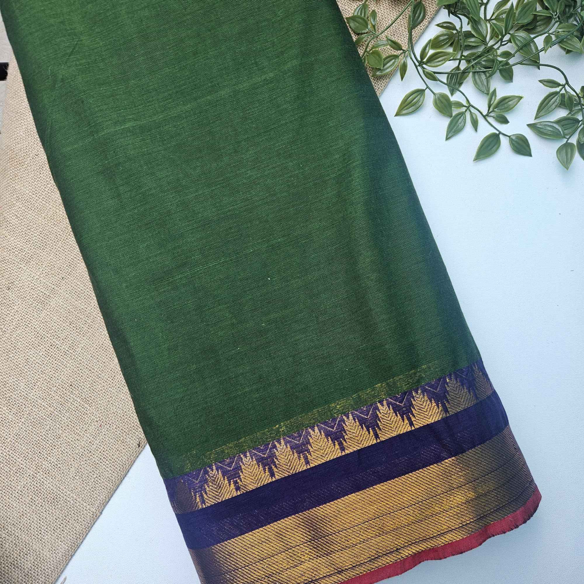 JISB Chettinad Cotton Fabric, GREEN