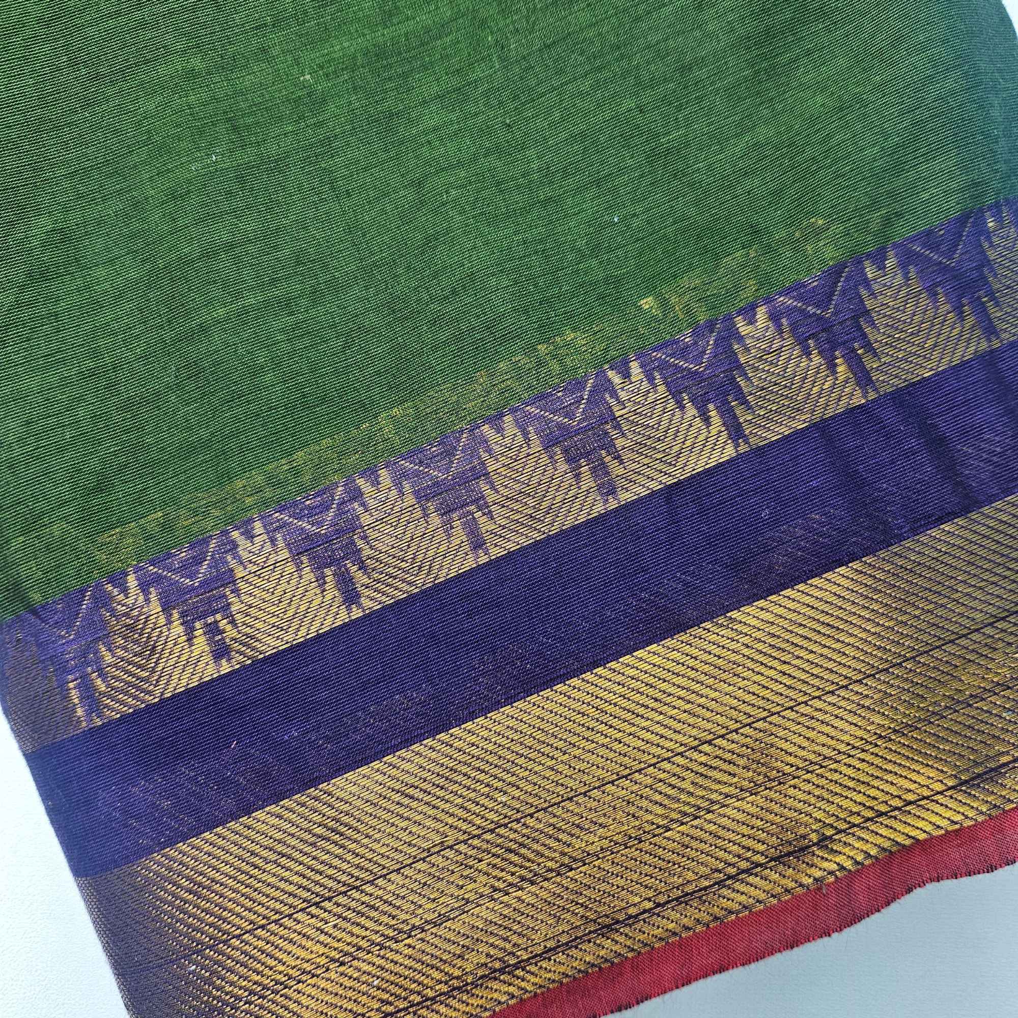 JISB Chettinad Cotton Fabric, GREEN