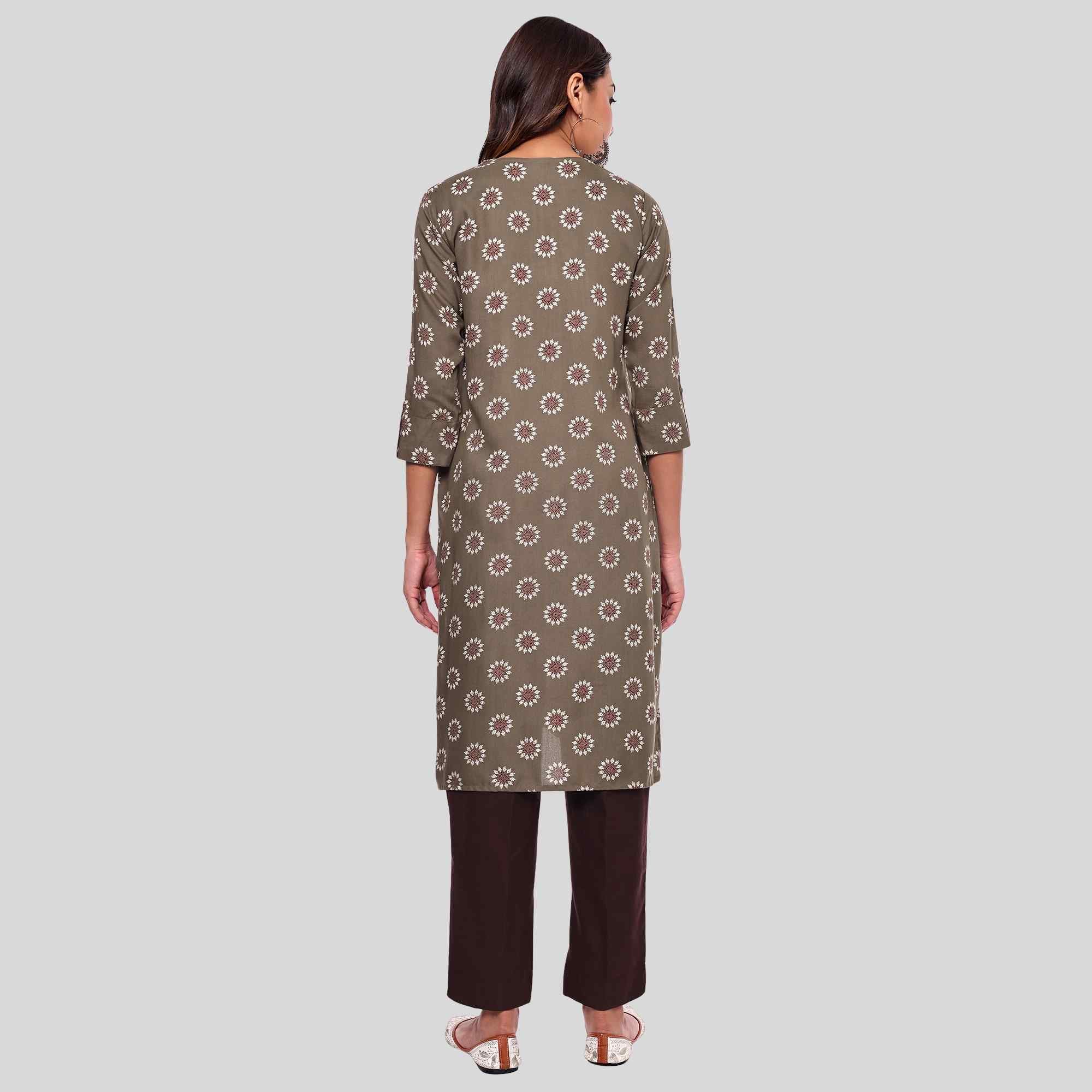 Pure cotton floral print kurti