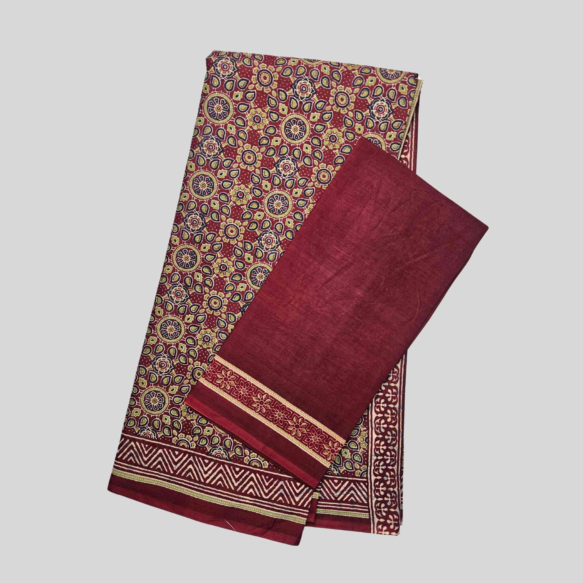 Ajrakh print cotton sarees