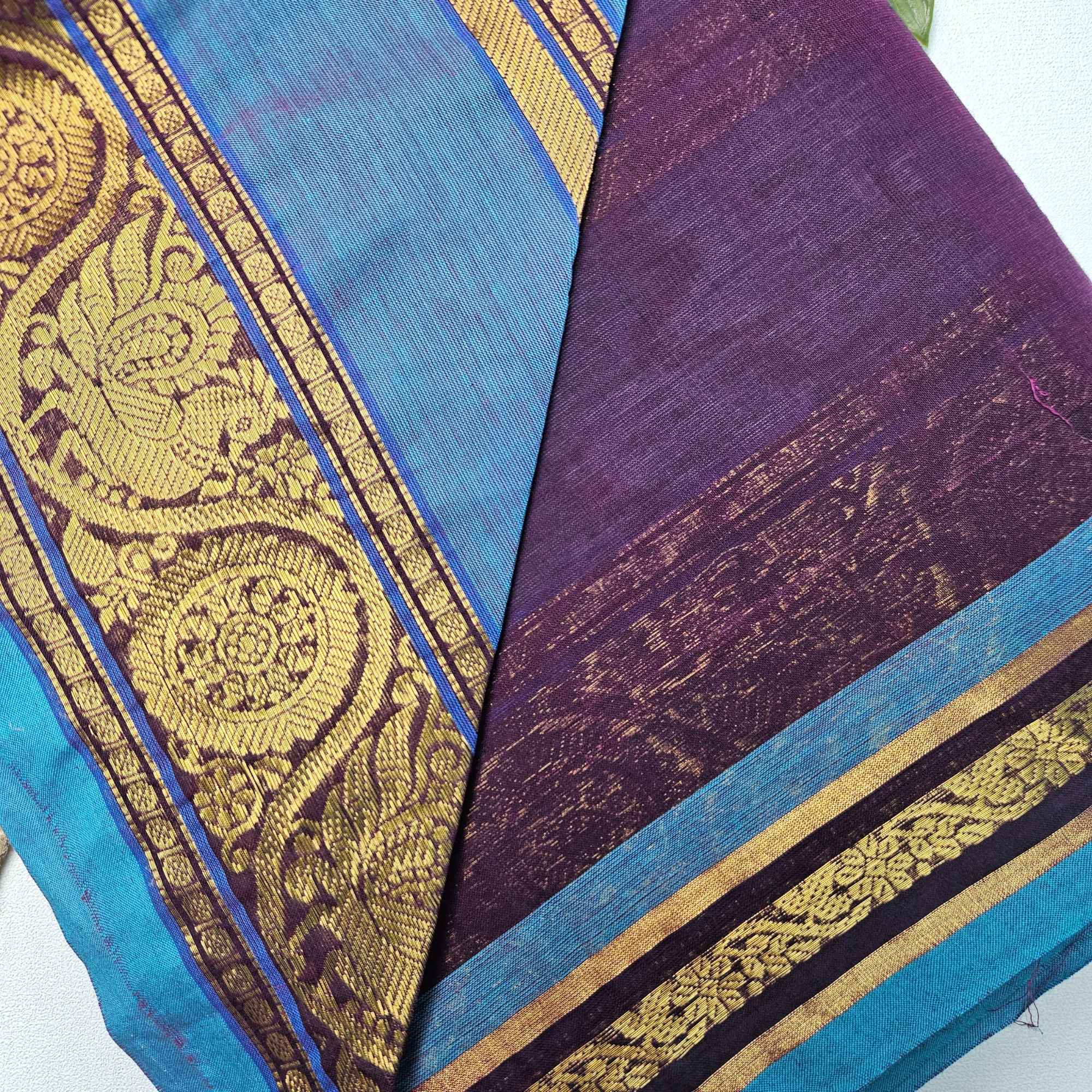 JISB Chettinad Cotton Fabric, Purple
