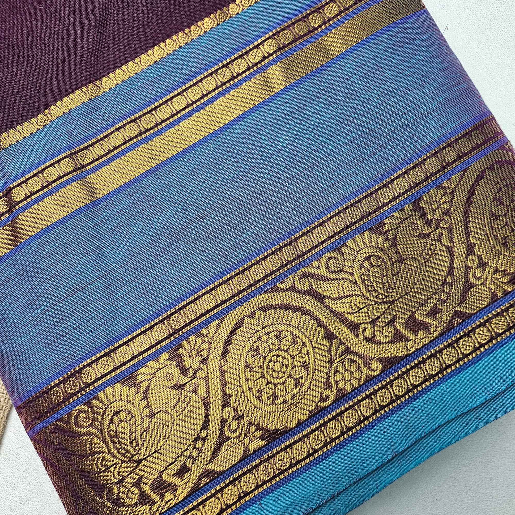 JISB Chettinad Cotton Fabric, Purple