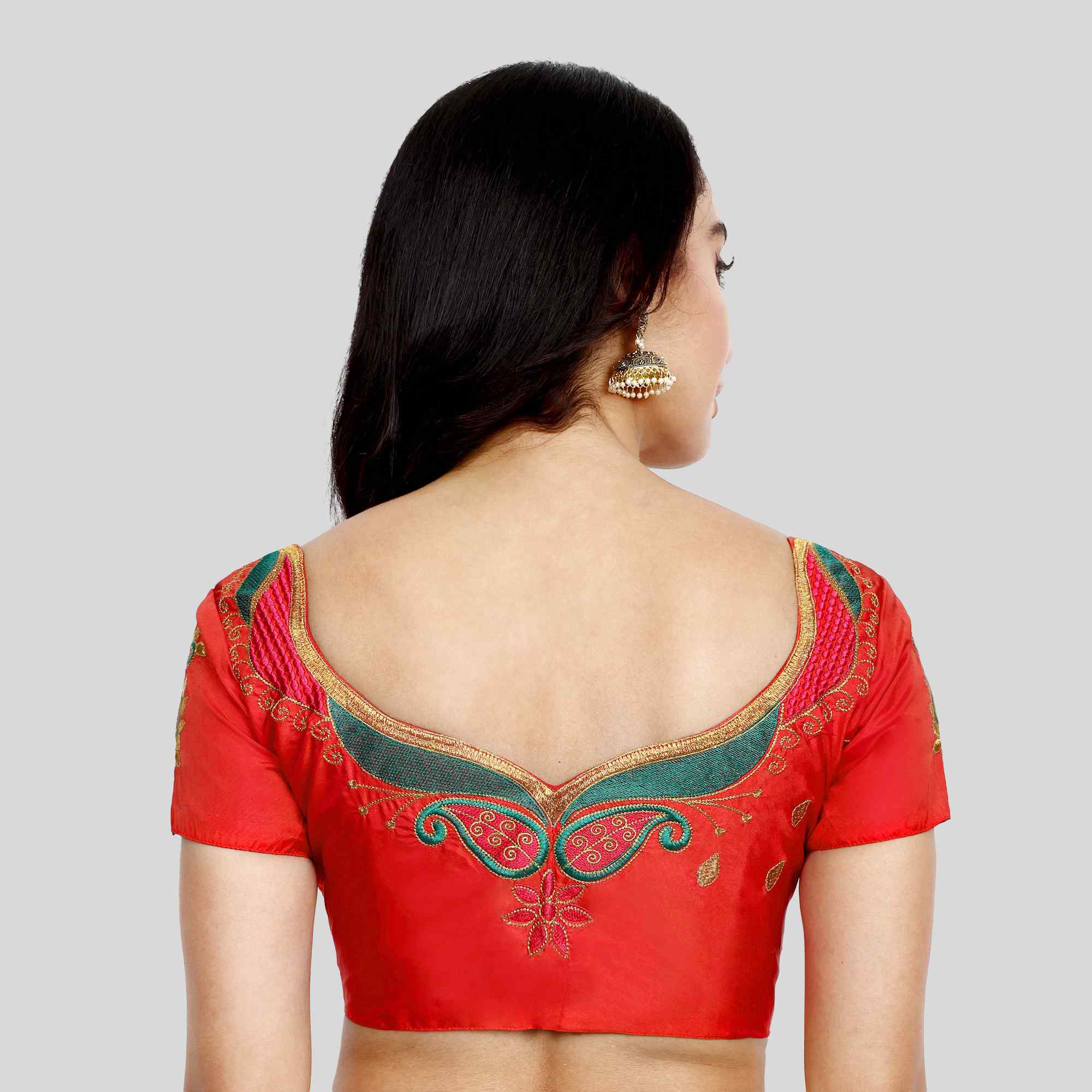 Simple embroidery blouse silk cotton