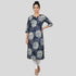 JISB Printed Cotton Straight cut  3/4 sleeve kurti