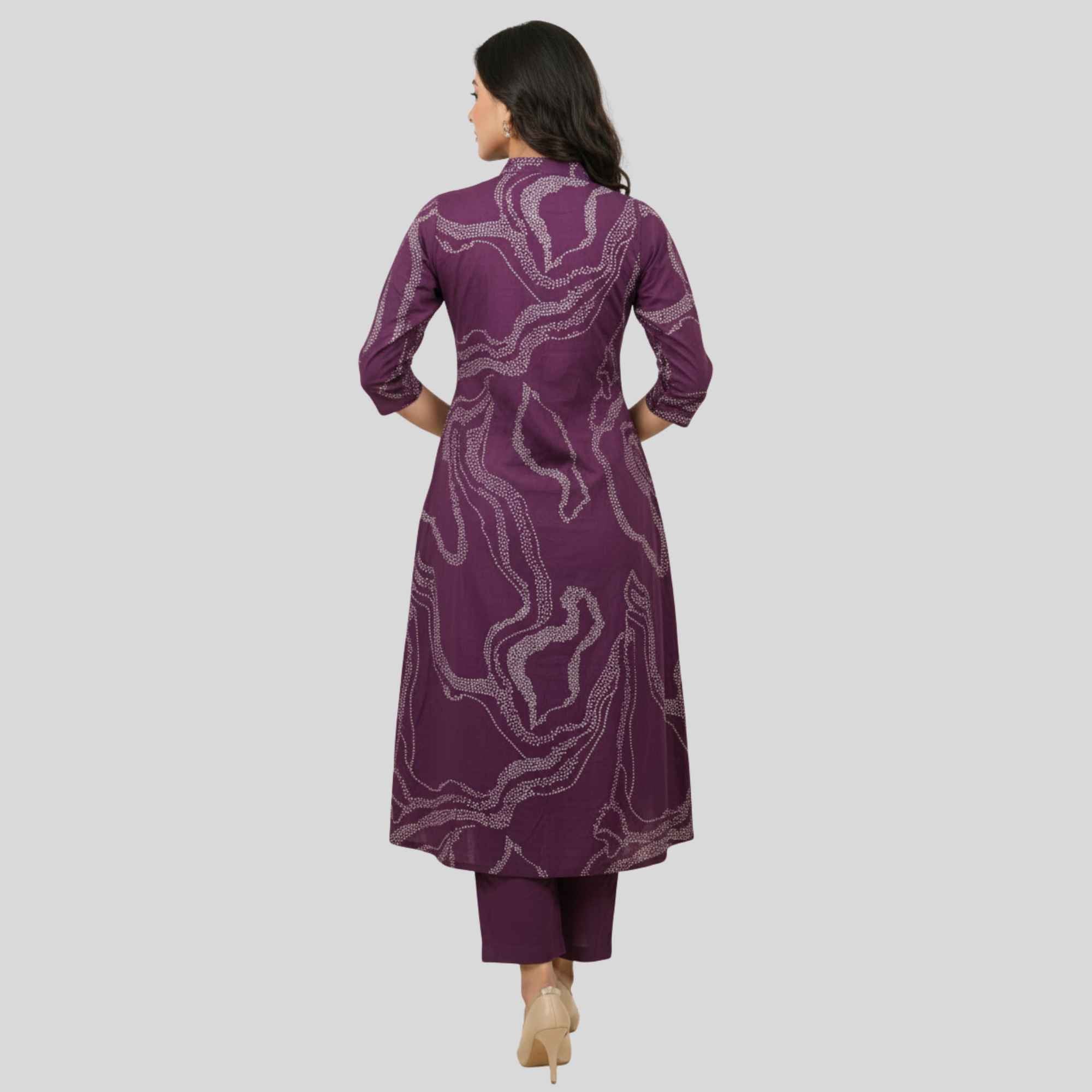 Cotton Kurti With Collar Neck and Umbrella Cut