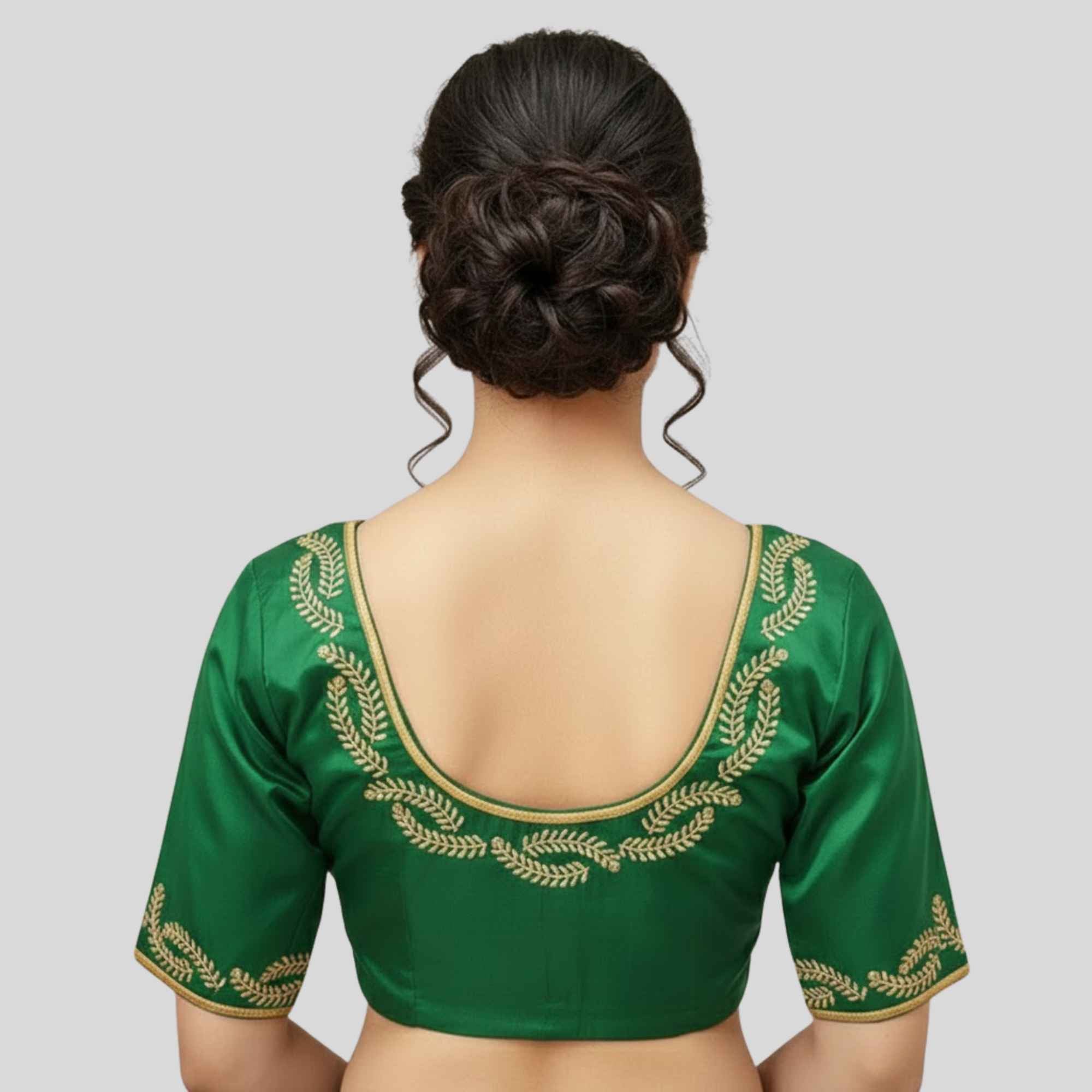 U neck embroidery blouse