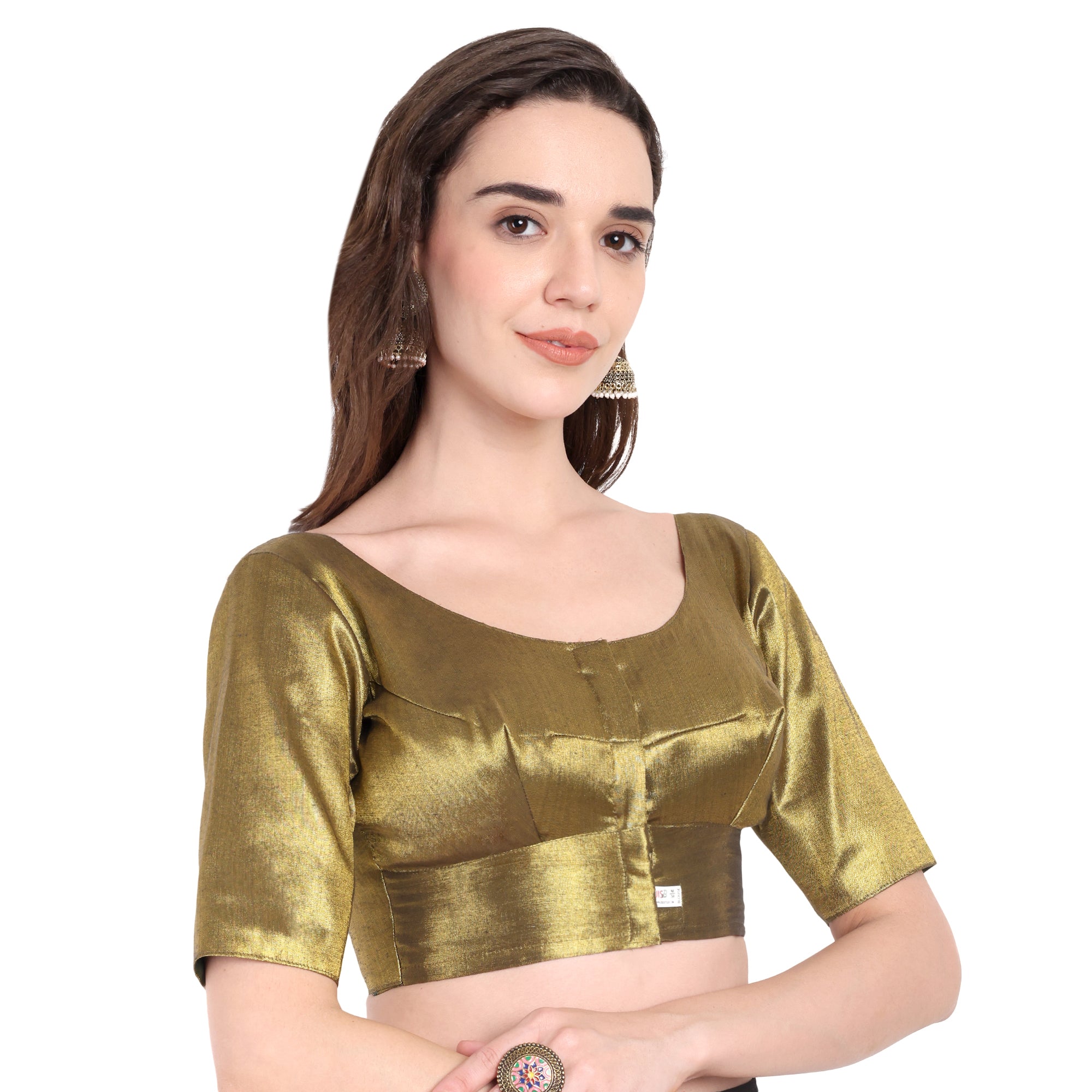 Tissue Readymade Blouse in Elbow Sleeve