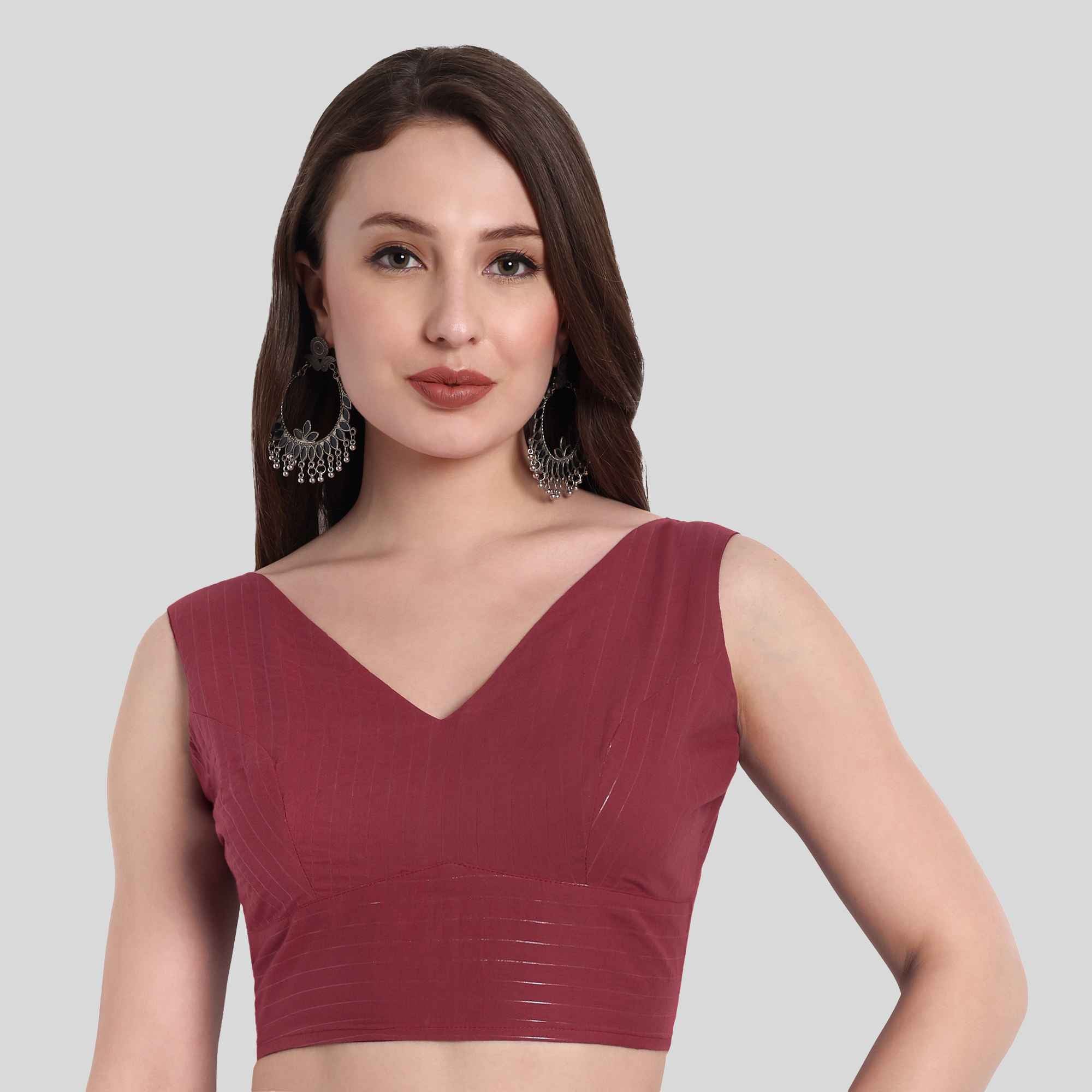 Maroon Lurex fabric blouse