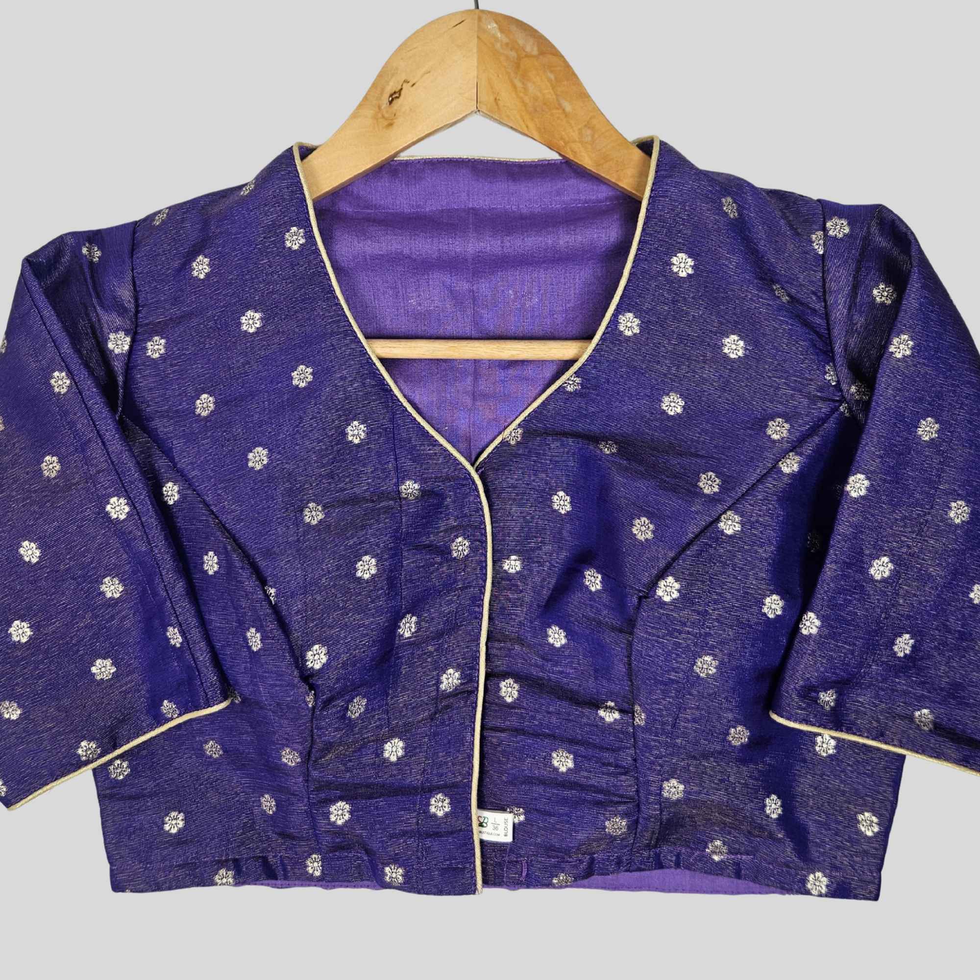 Tissue butta High neck Elbow Sleeve Blouse