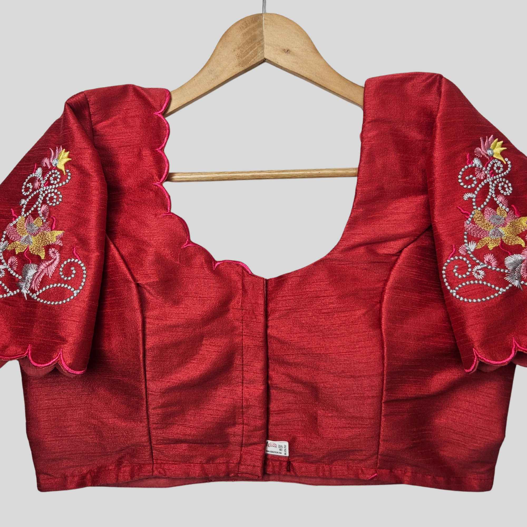 Embroidery Silk Cotton Readymade Blouse,Made To Order