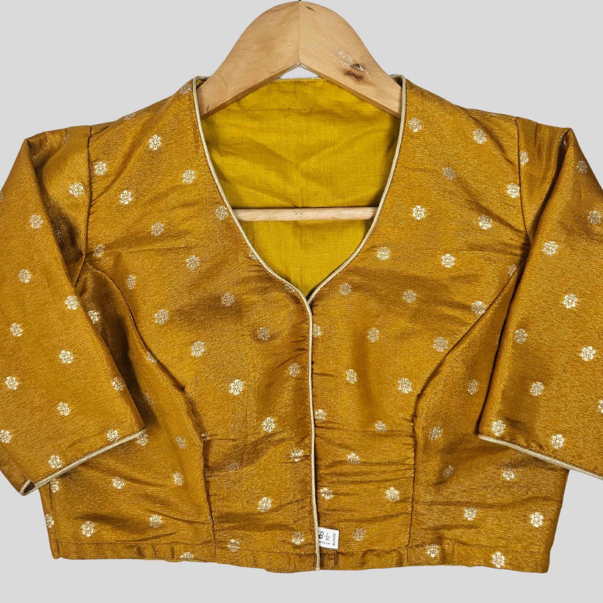 Tissue butta High neck Elbow Sleeve Blouse