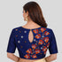 Navy blue silk cotton blouse 