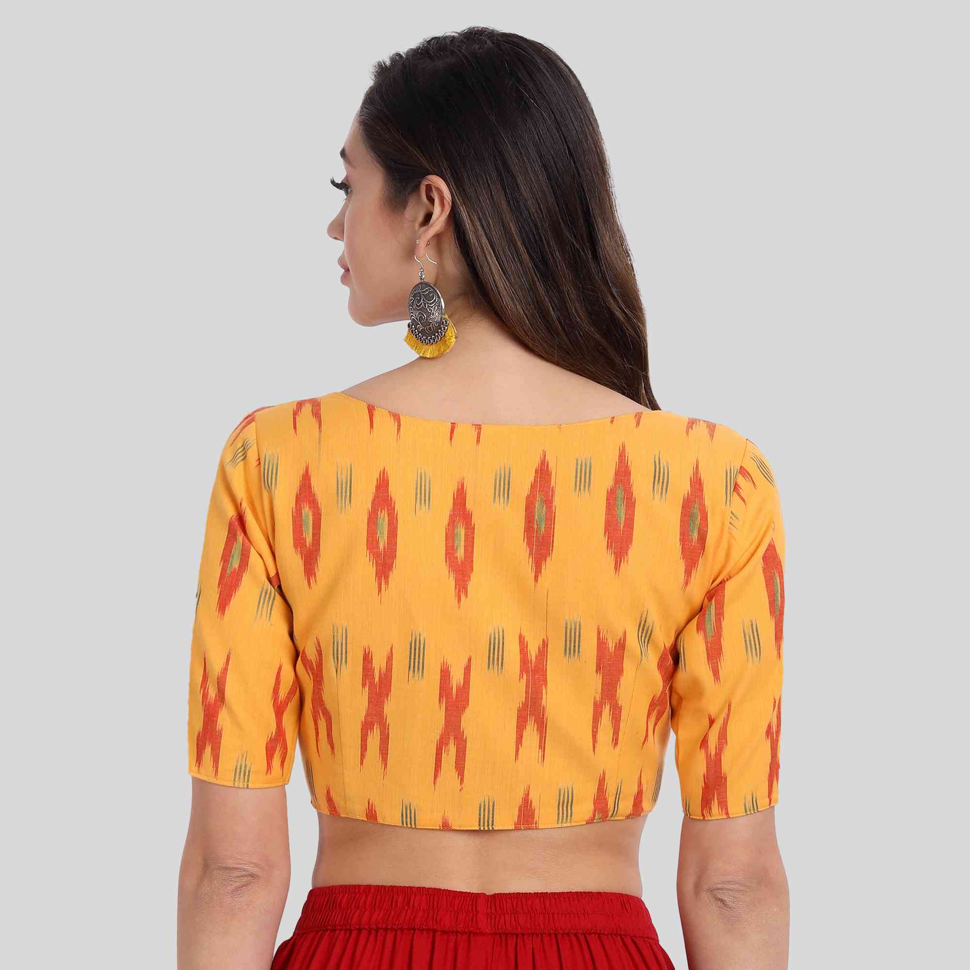 Ikat boat neck blouse