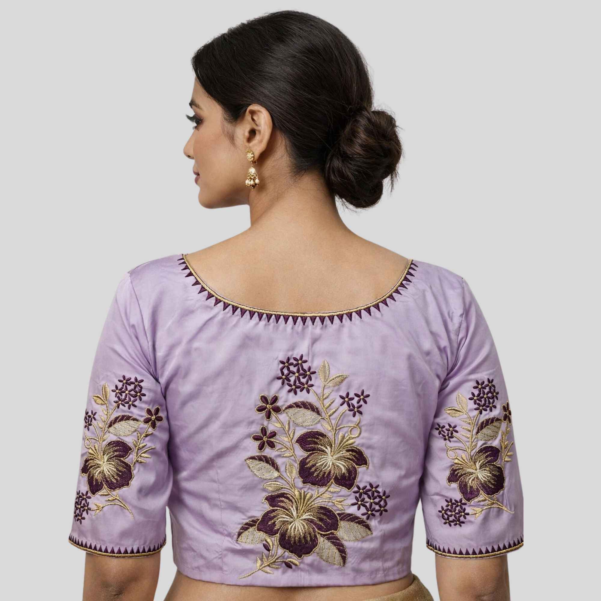 Hibiscus Embroidery blouse