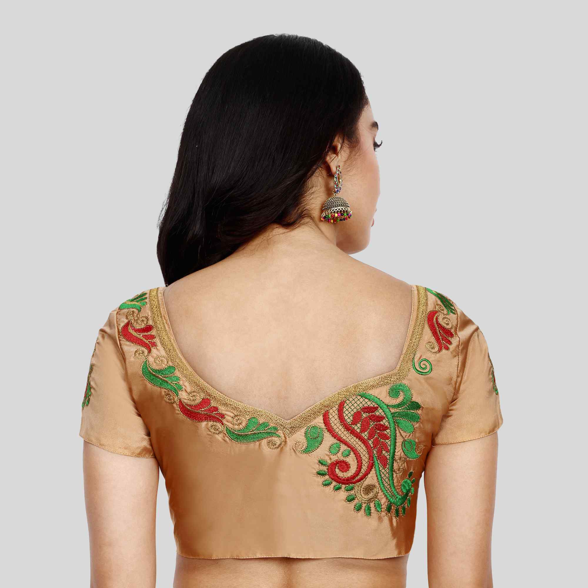 Simple embroidery blouse silk cotton