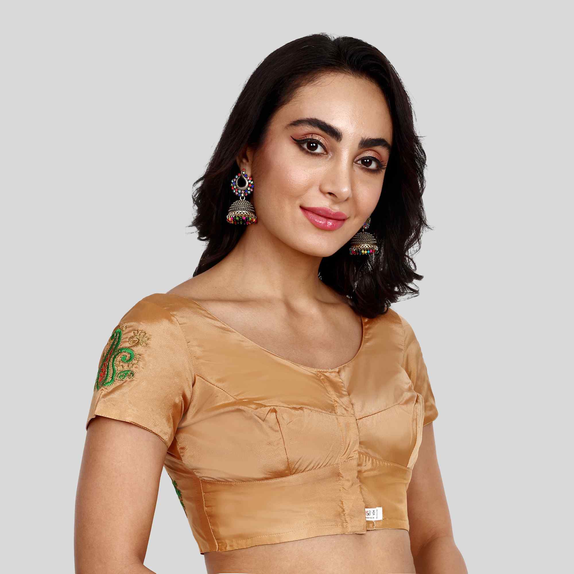 Embroidery blouse silk cotton