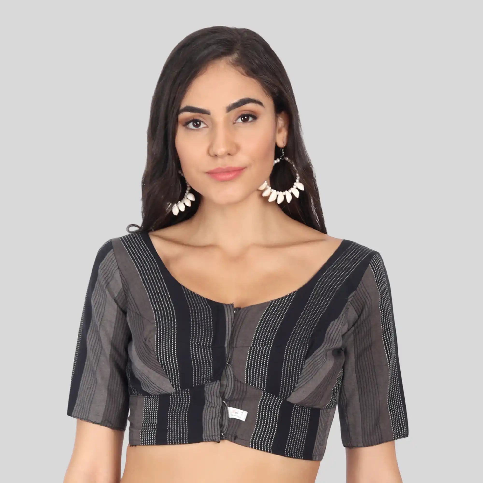 Black stripe saree blouse