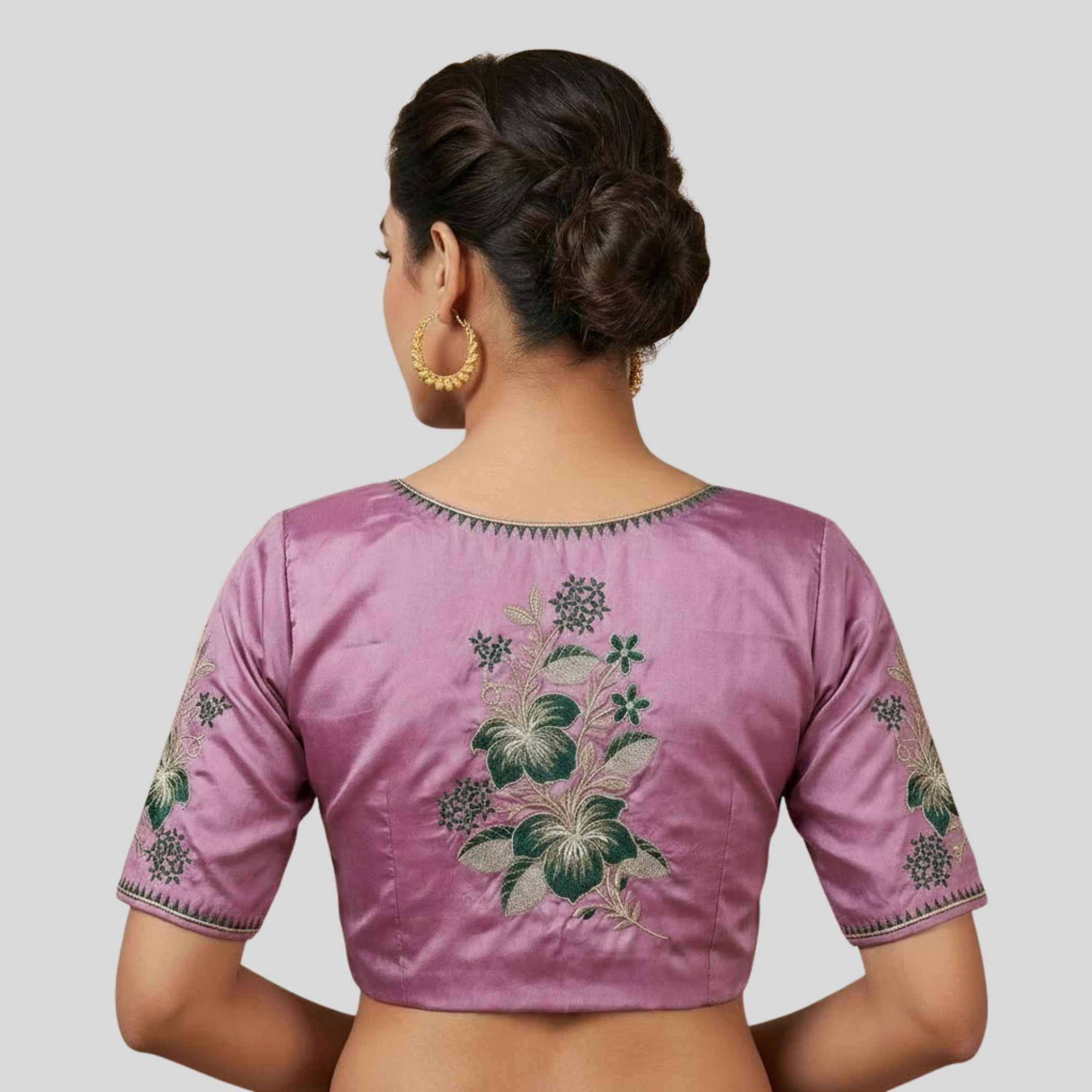 Embroidery Silk Cotton Readymade Blouse,Made To Order