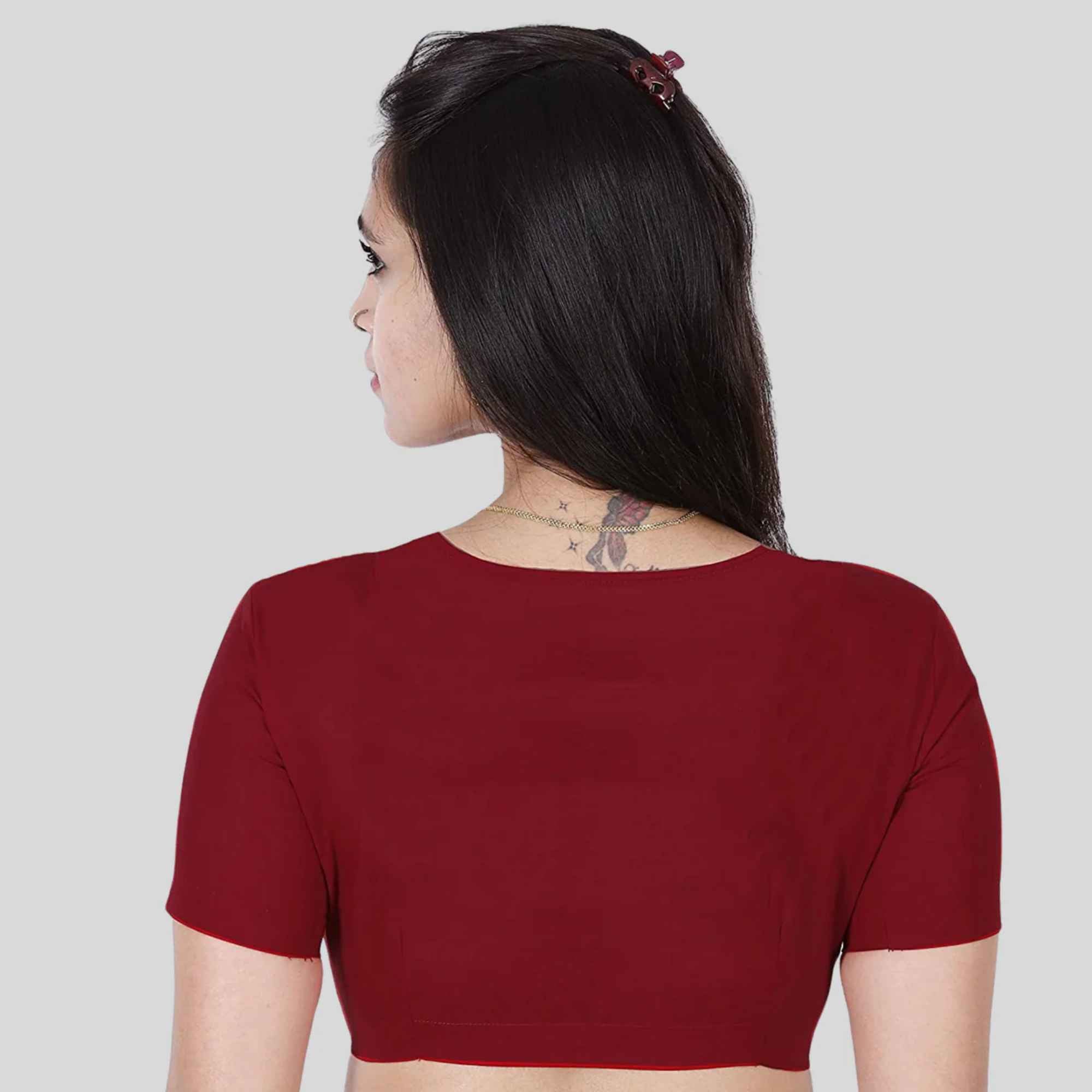 JISB Cotton 2by2 High Neck Blouse