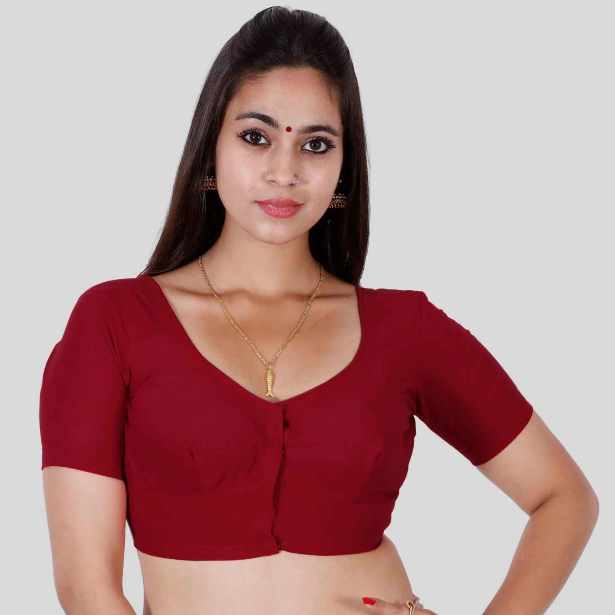 JISB Cotton 2by2 High Neck Blouse