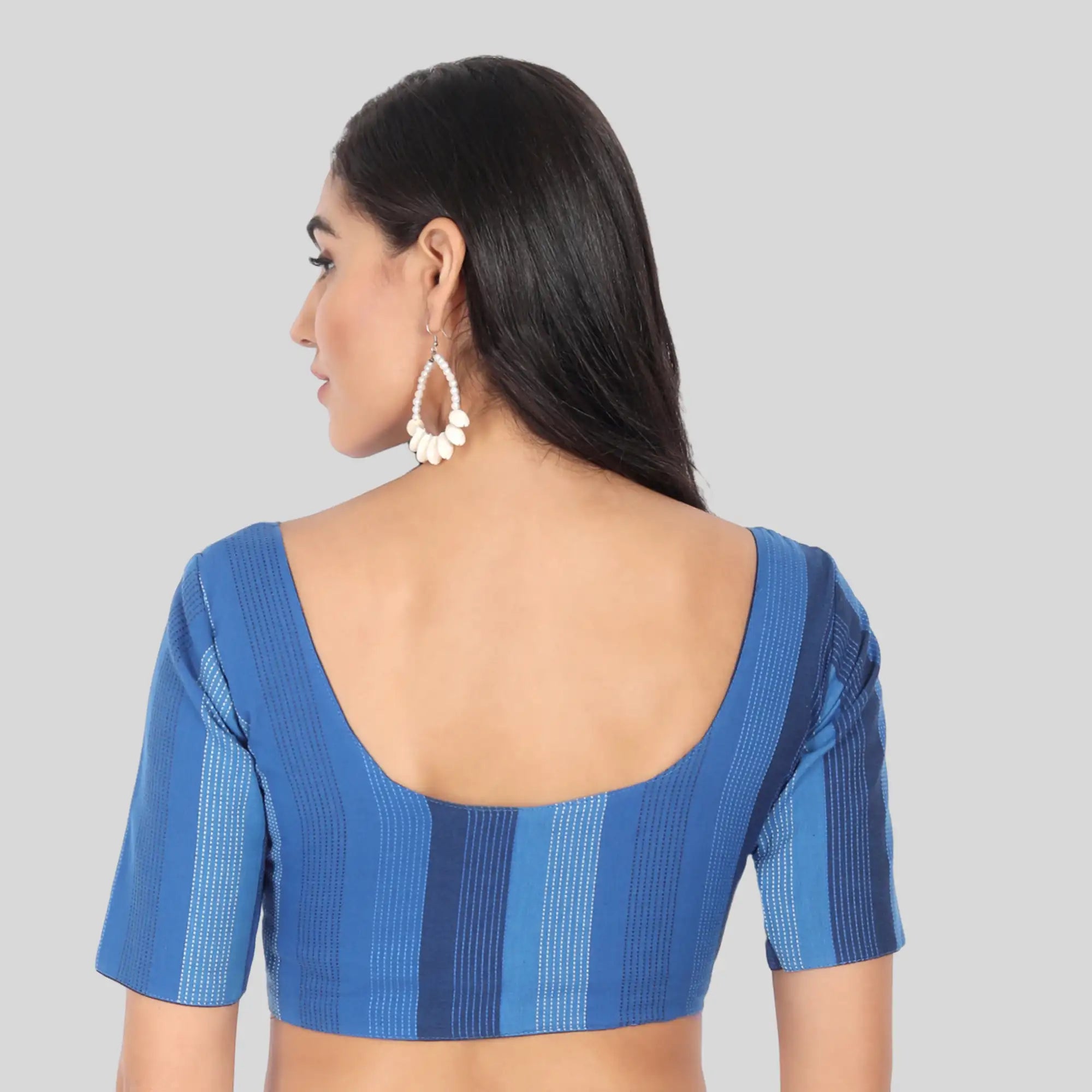 Blue stripe readymade blouse