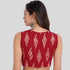 JISB Cotton Ikkat Boat Neck Sleeveless Blouse